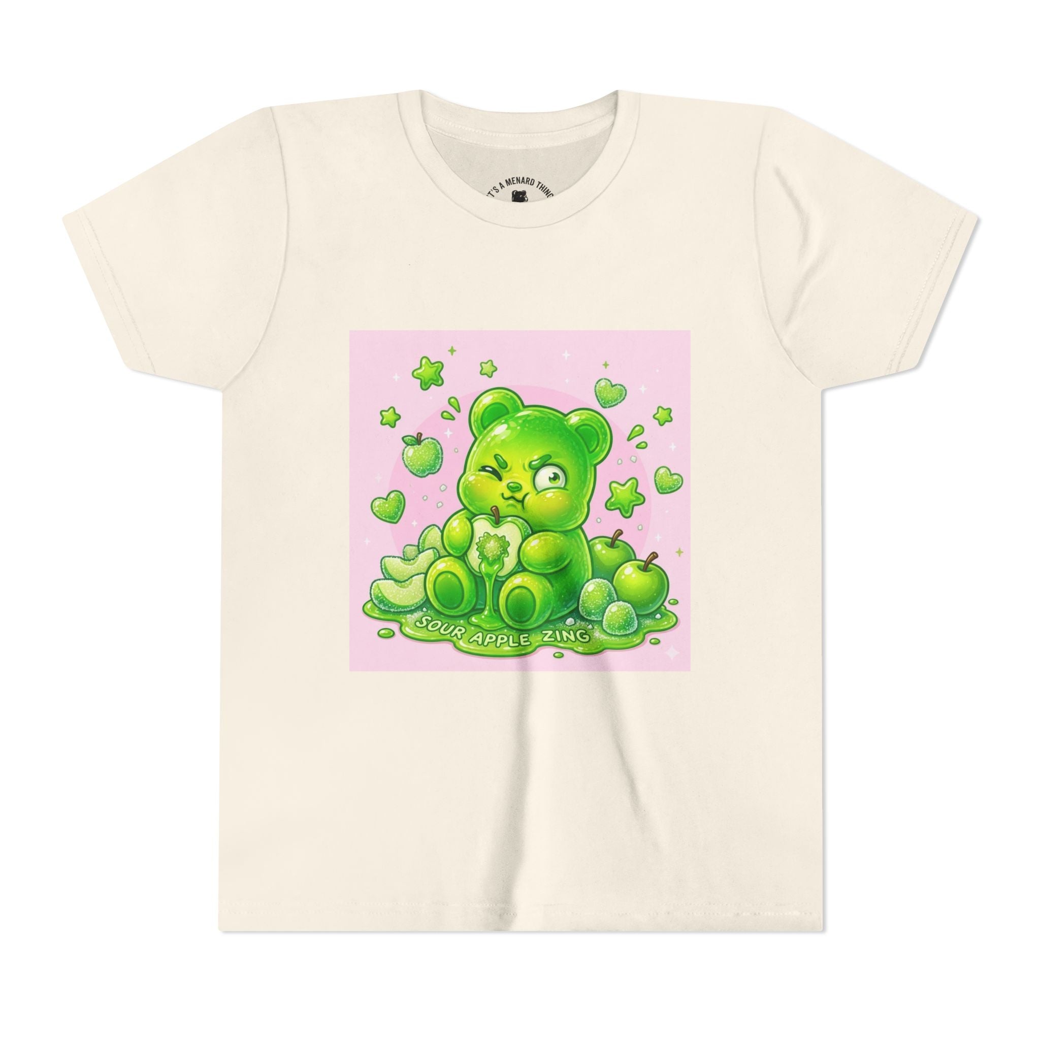 Neon Green Sour Apple Gooey Gummy Bear Graphic Youth Shirt