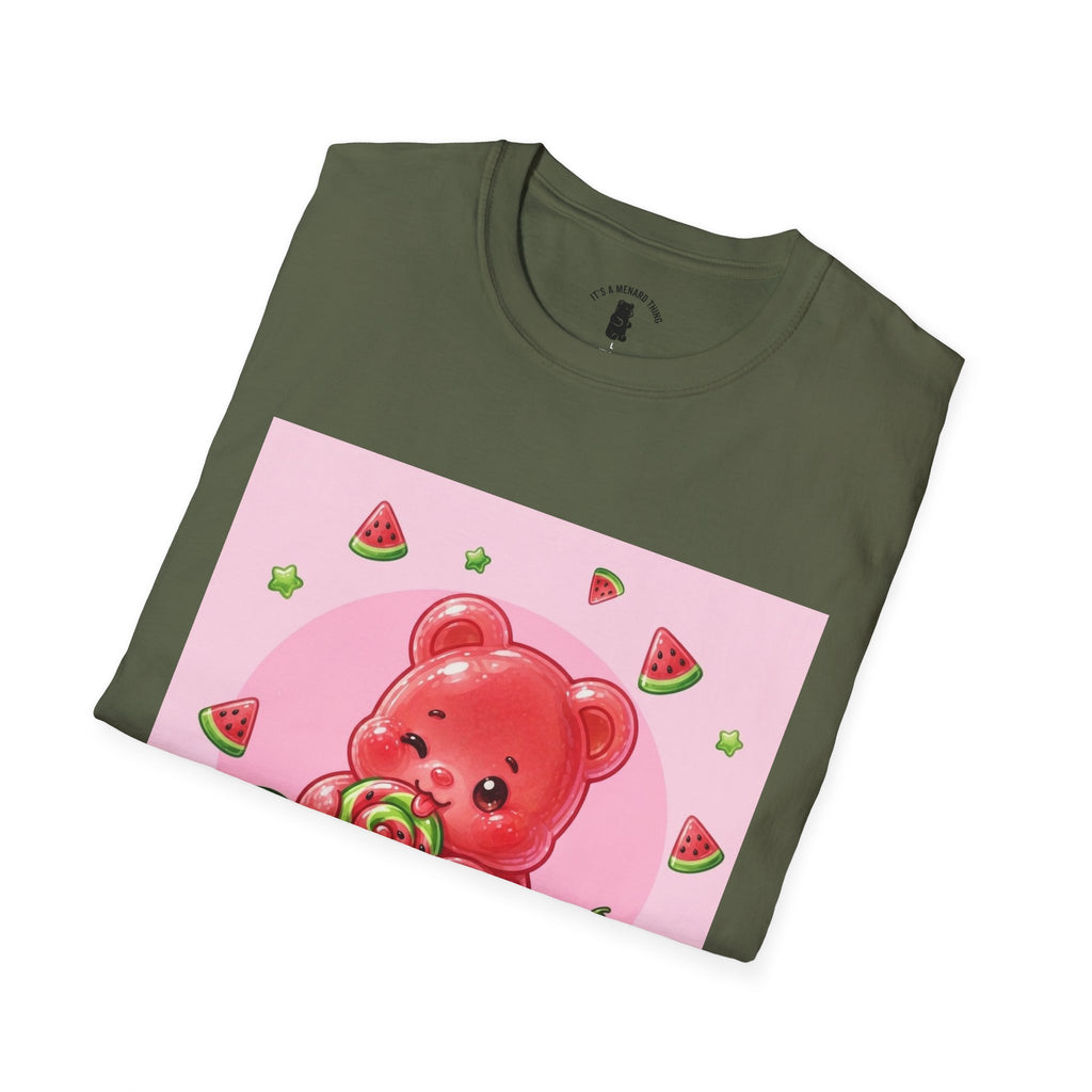 Watermelon Lollipop Gooey Gummy Bear T-Shirt — Kawaii Fruit Graphic Tee