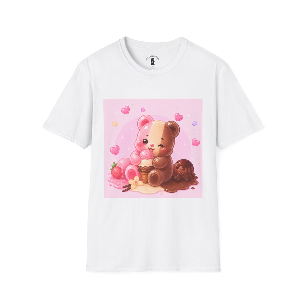 Kawaii Neapolitan Gooey Gummy Bear — Cute Heart Dessert Graphic Tee