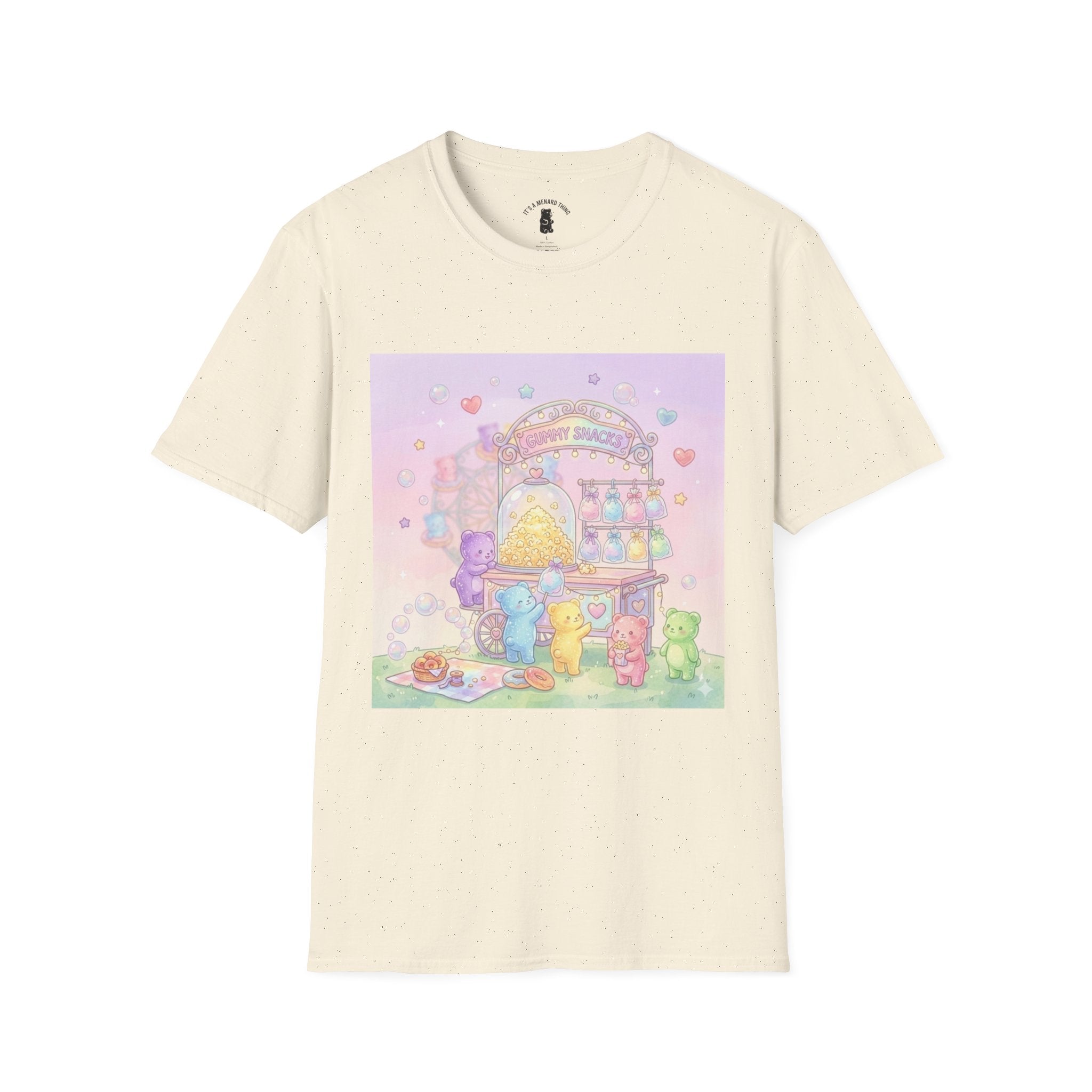 Carnival Snack Cart, Sharing with Friends Gooey Gummy Bears — Whimsical Graphic T-Shirt