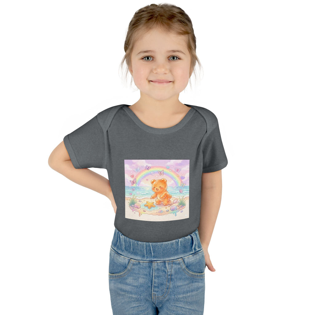 Gooey Gummy Beach Bear Rainbow & Starfish - Bodysuit