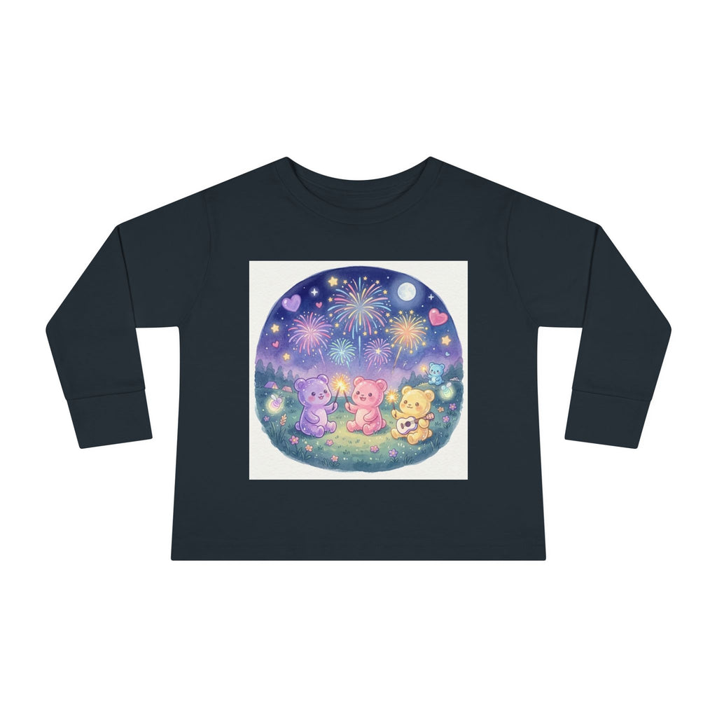 Watching Fireworks In the Night Sky, Oozy Bear Friend Group- Graphic Long Sleeve Shirt