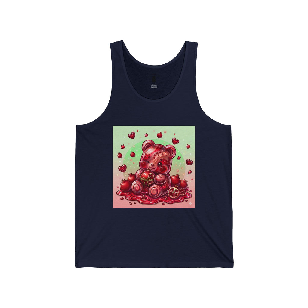 Pomegranate Ripe Red, Gooey Gummy Bear Friend - Cute Graphic Tank Top