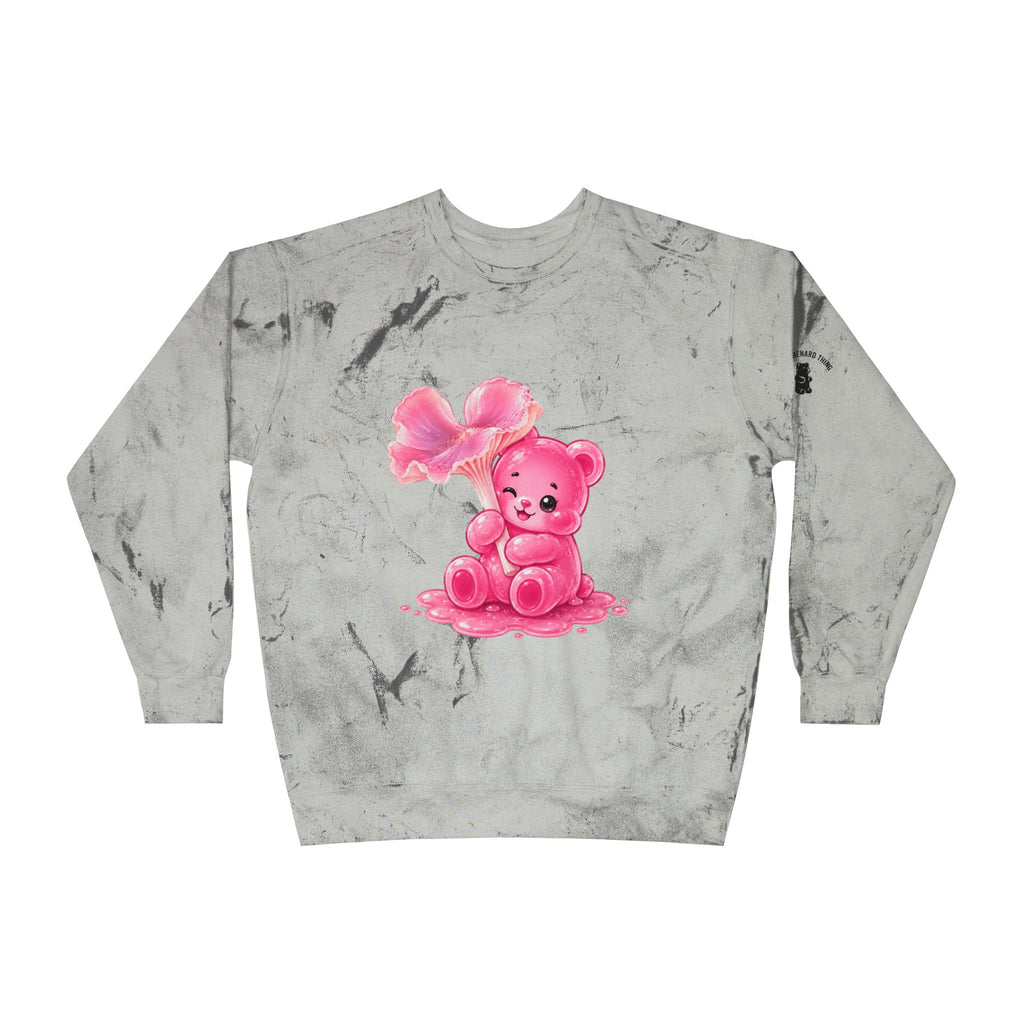 Special Pink Wax Cap Mushroom, Gooey Gummy Bear-Tie-Dye Graphic Sweatshirt