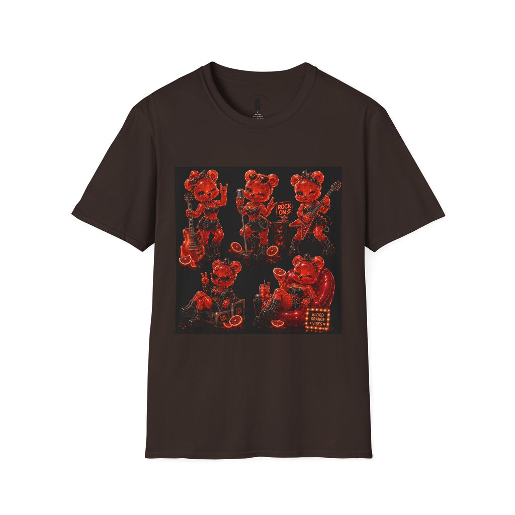 Rocking Blood Orange Grunge Oozy Bear Rocker Babe, Pin Up- Adult Graphic Shirt (18+)