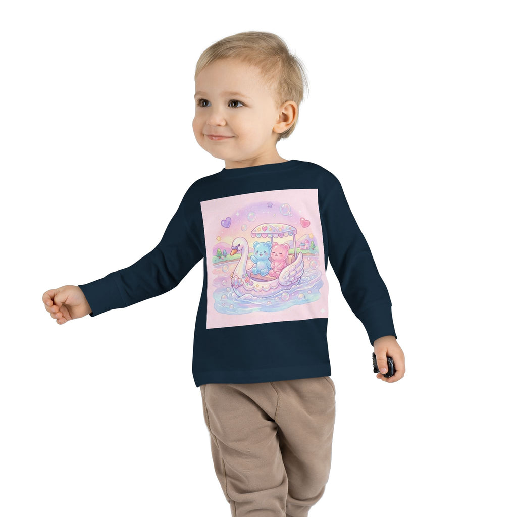 Swan Boat Ride, Oozy Bear Duo Friends- Graphic Long Sleeve Shirts