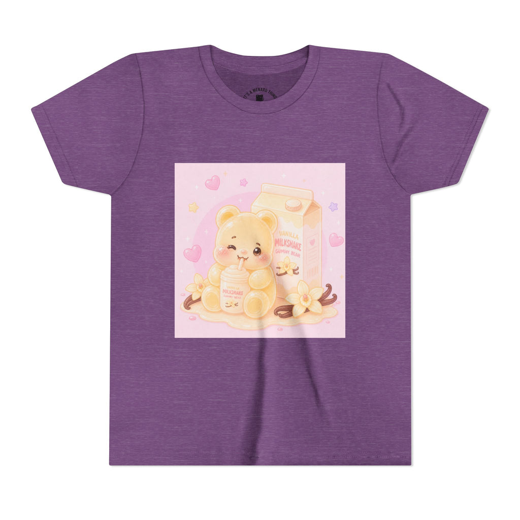 Vanilla Milk Shake Gooey Gummy Youth Tee — Kawaii Pastel Kids T‑Shirt