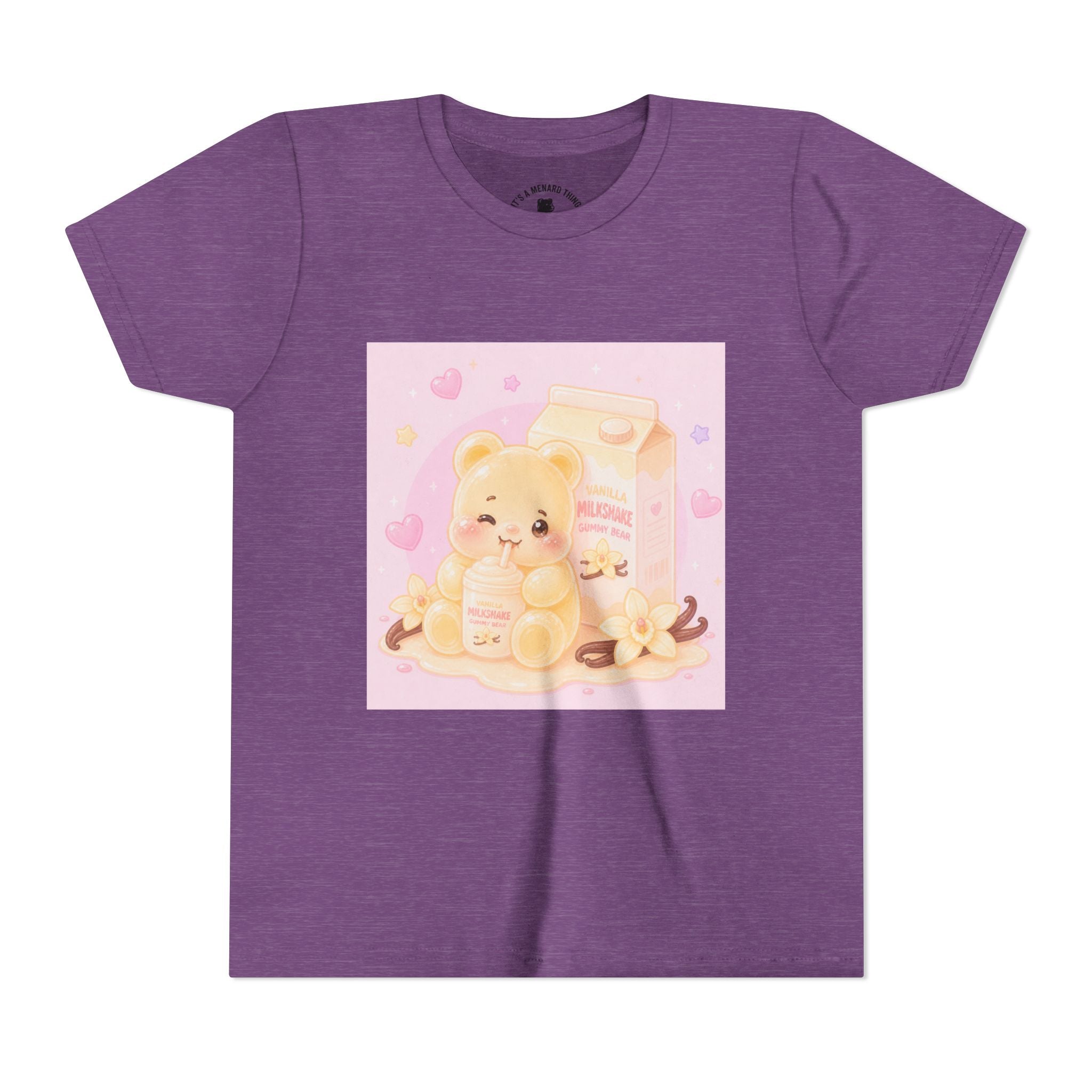 Vanilla Milk Shake Gooey Gummy Youth Tee — Kawaii Pastel Kids T‑Shirt