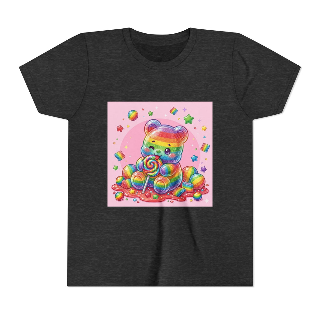 Rainbow Stripe Gooey Gummy Bear Youth T-Shirt