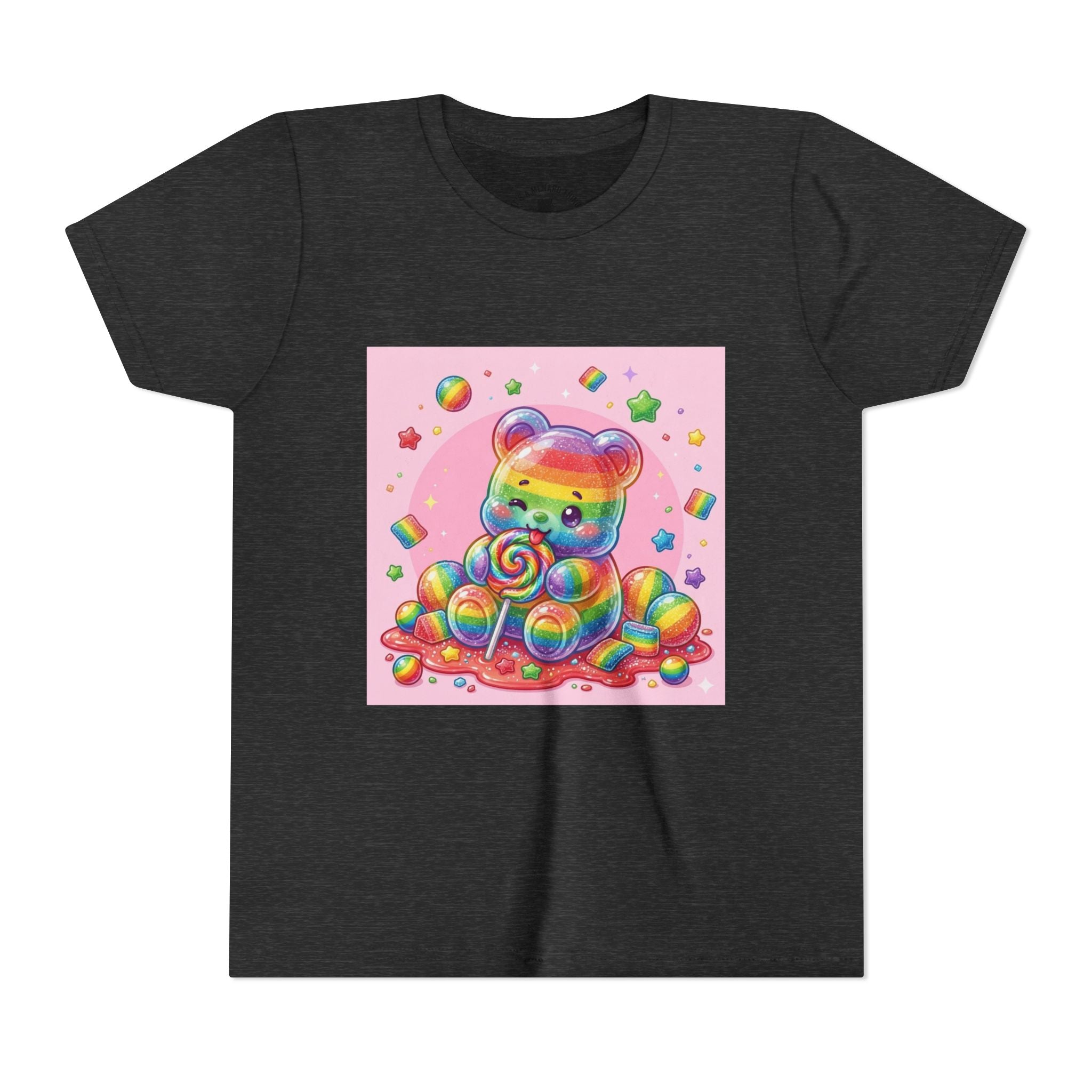 Rainbow Stripe Gooey Gummy Bear Youth T-Shirt