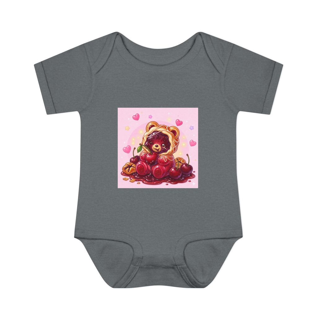Cherry Danish Gooey Gummy Bear in Puff PJs (Infant Rib Onesie)
