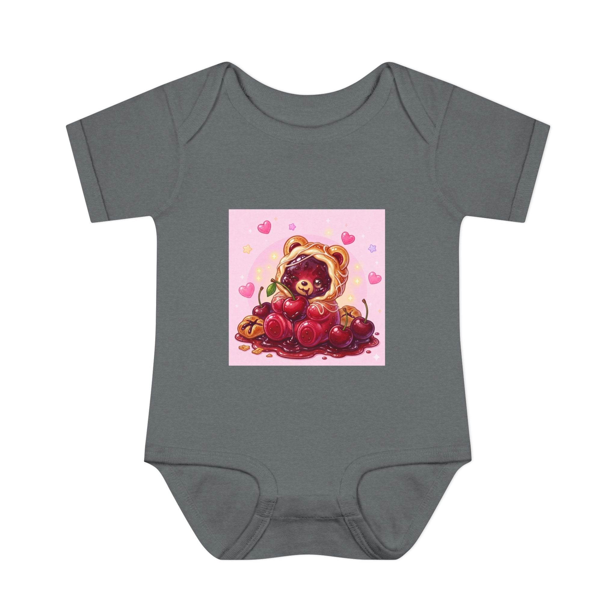Cherry Danish Gooey Gummy Bear in Puff PJs (Infant Rib Onesie)