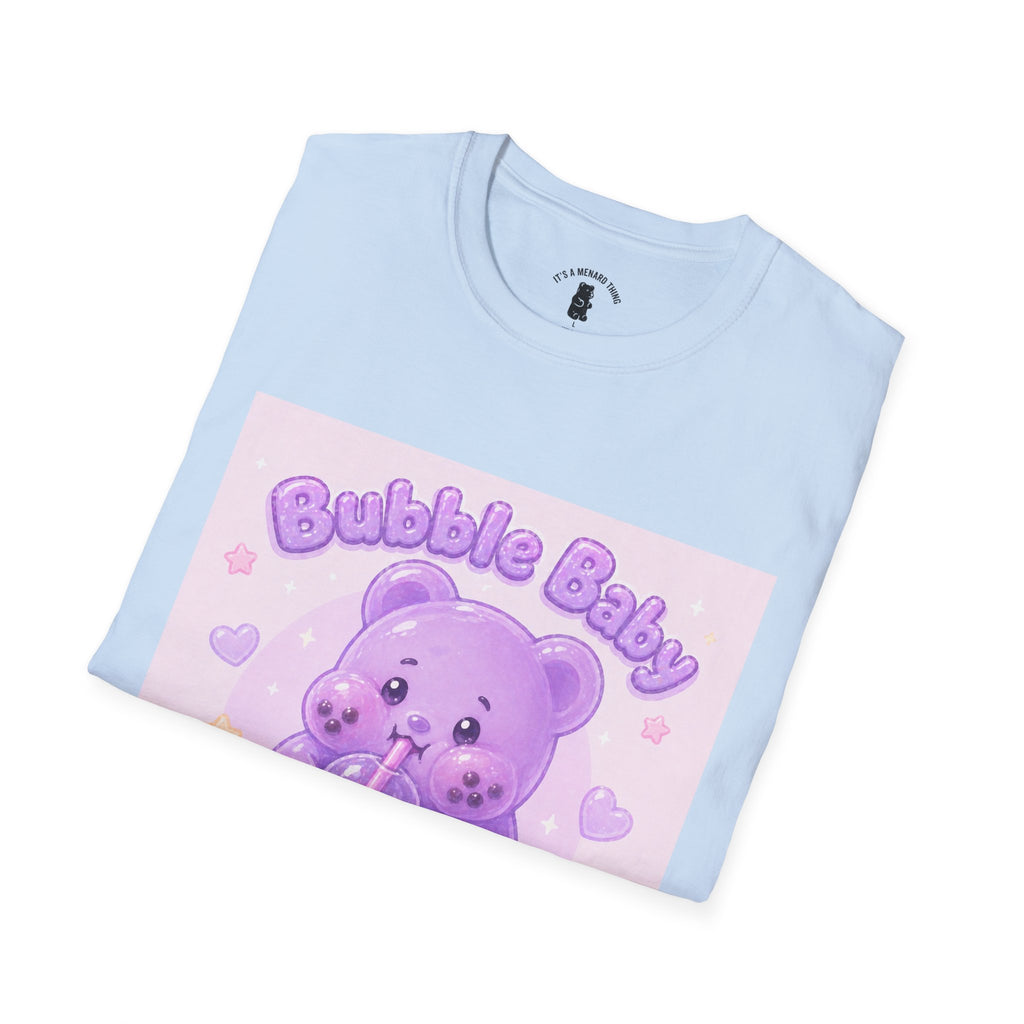 "Bubble Baby" Purple Gooey Gummy Bear — Cute Purple Boba Tea Graphic Tee