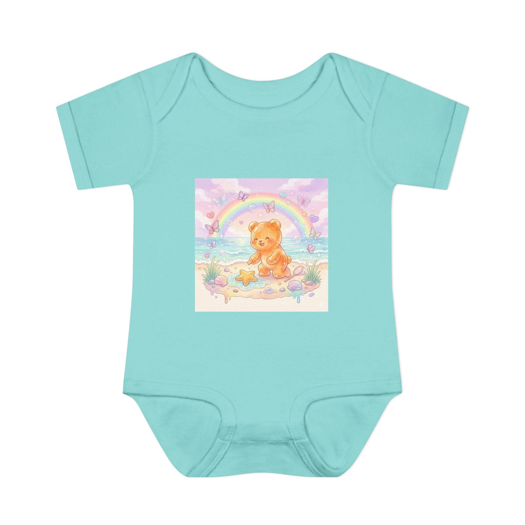 Gooey Gummy Beach Bear Rainbow & Starfish - Bodysuit