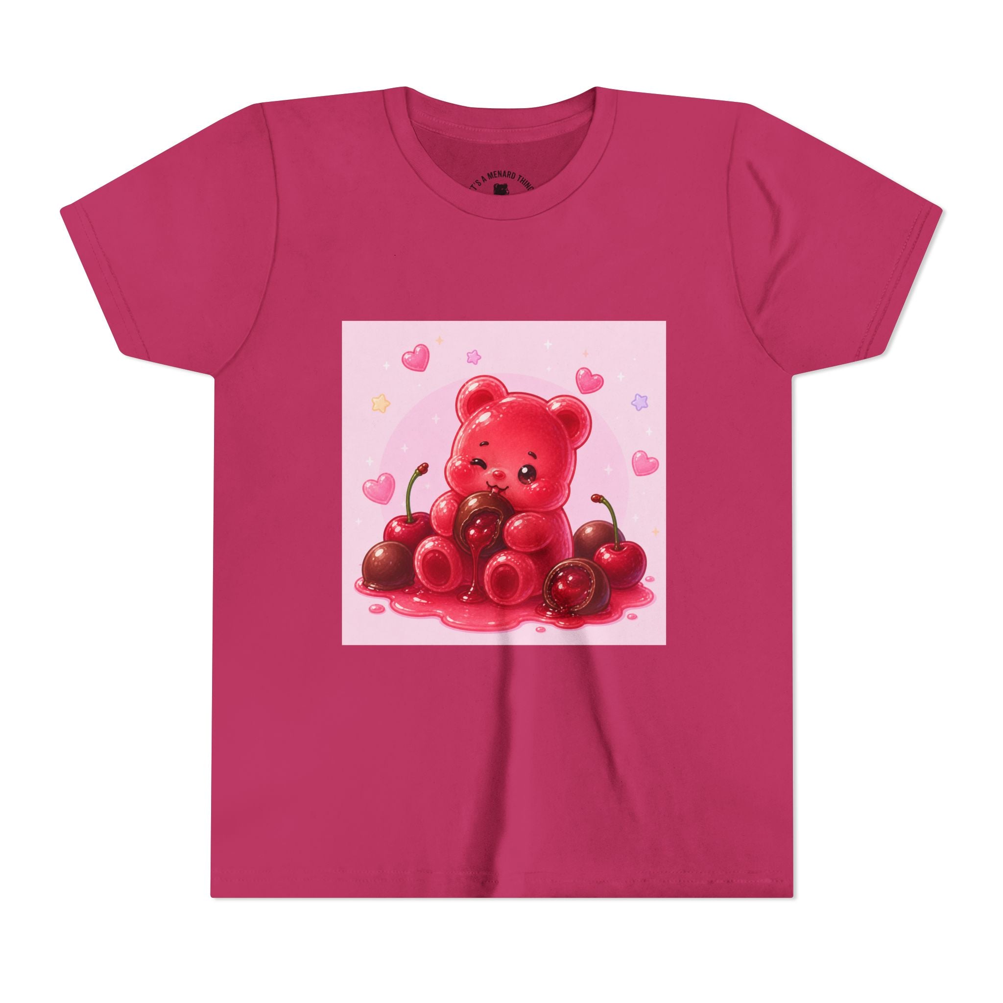 Red Gooey Gummy Bear with Chocolate & Cherries Youth T‑Shirt