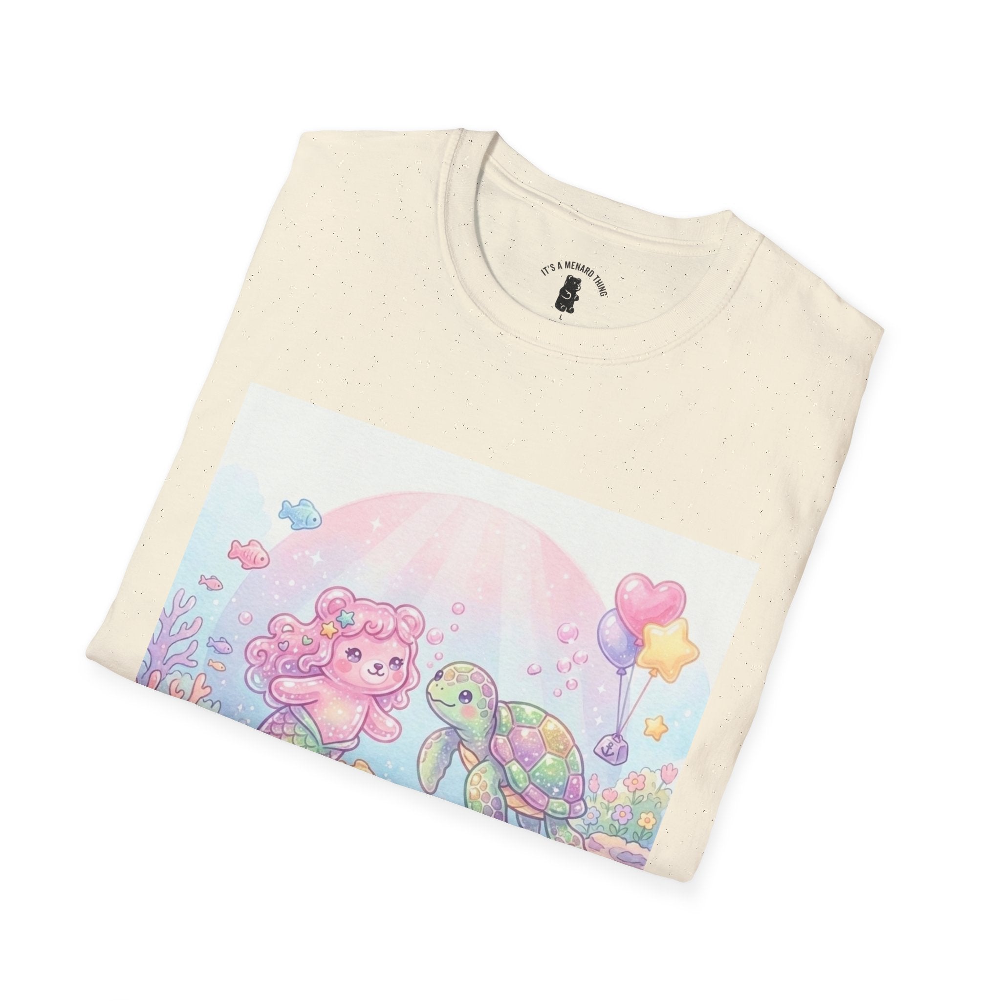 Pink Gummy Mermaid & Turtle friend, Gooey Gummy Freinds- Kawaii Graphic T-Shirt