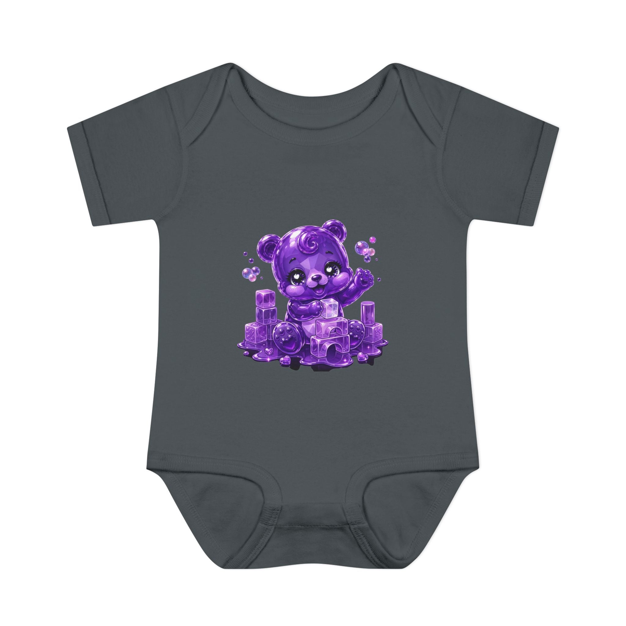 Play Time, Purple Crystal Baby Oozy Bear Gummy Cutie Addition- Graphic Onesie