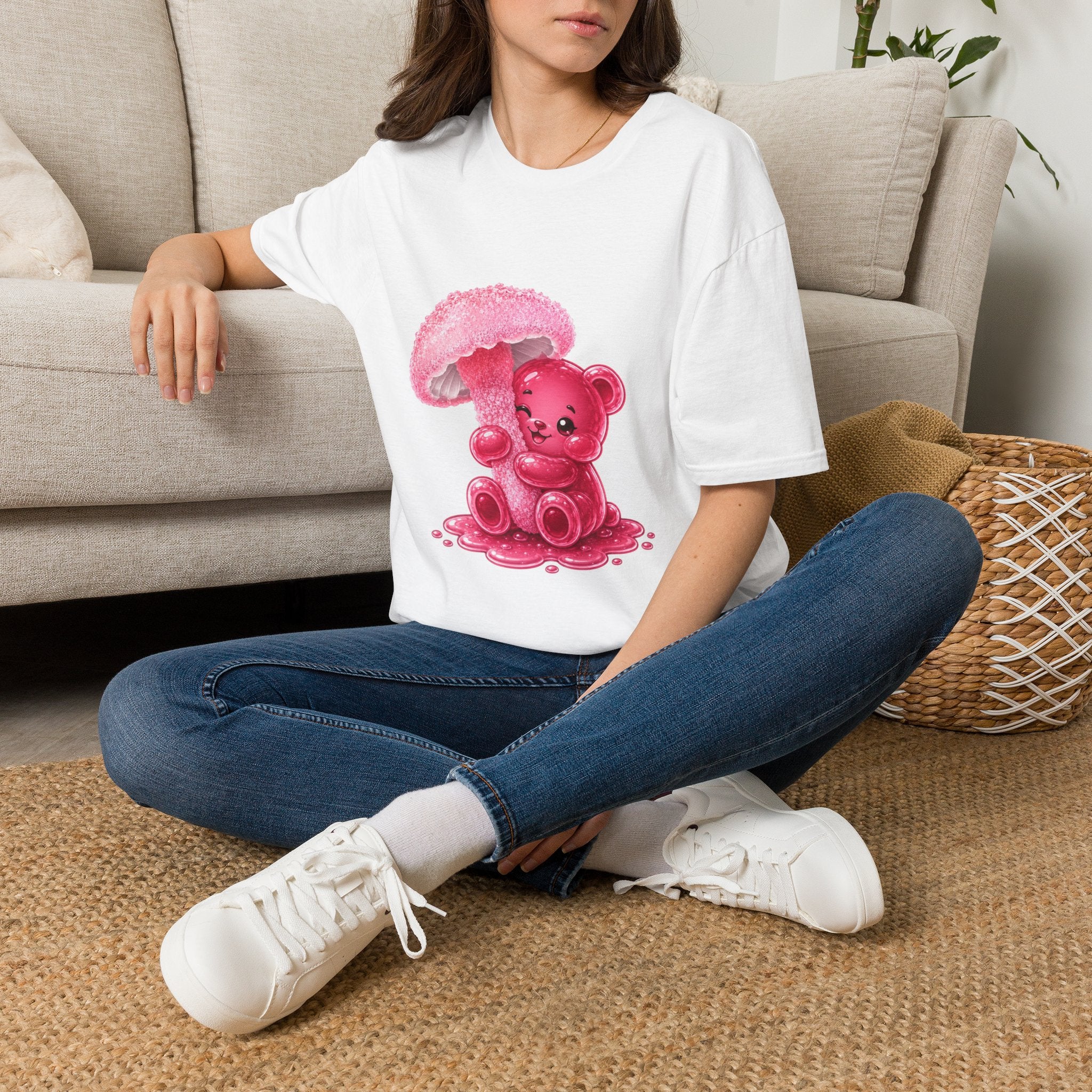 Rare Pink Mushroom Umbrella, Oozy Bear Gummy Friend- Graphic Shirt