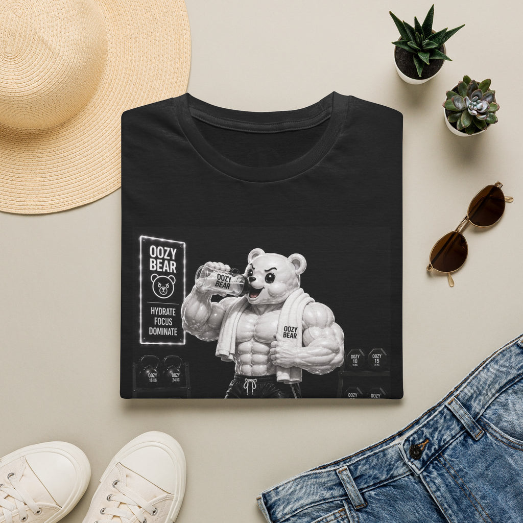 Rehydration Time, Oozy Buff Bodybuilder Gummy Gym Addition- Adult Graphic Shirt