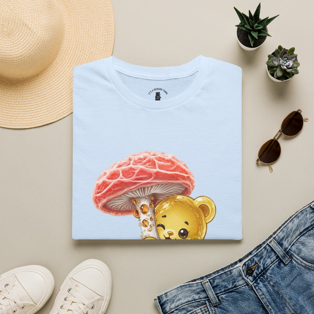 Sticky Strange Orange Mushroom, Yellow Oozy Bear Gummy- Graphic shirt