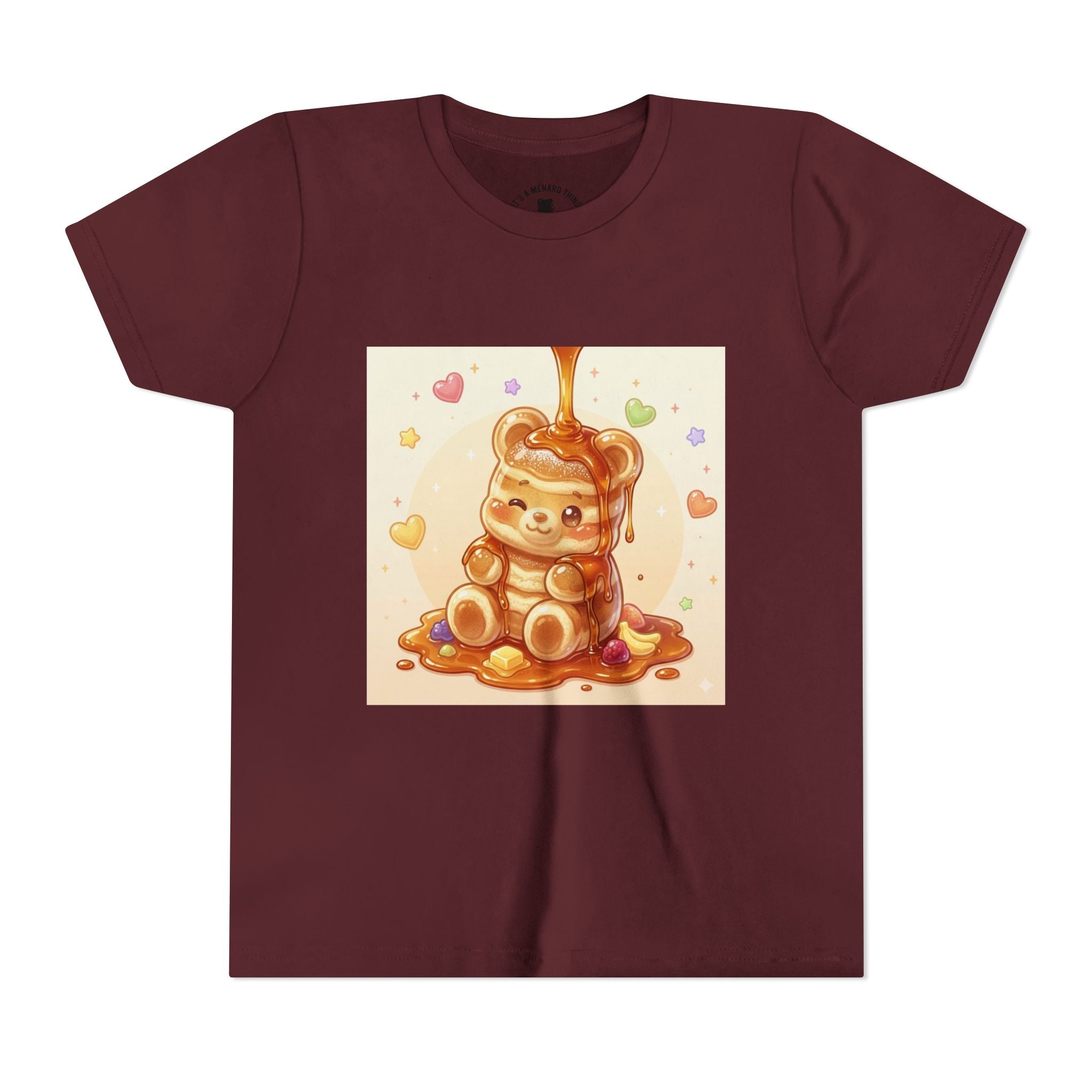 Fluffy Thick Gooey Gummy Pancake Bear Youth T-Shirt