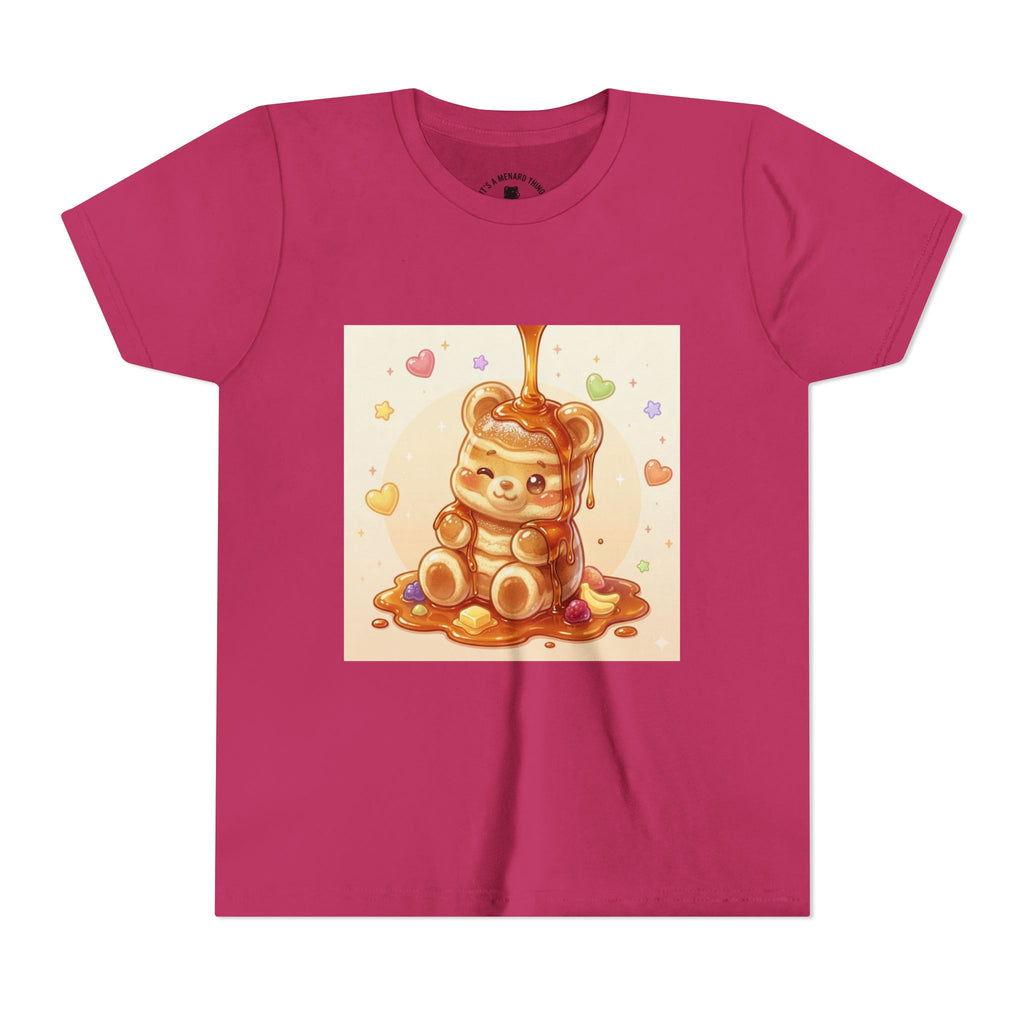 Fluffy Thick Gooey Gummy Pancake Bear Youth T-Shirt
