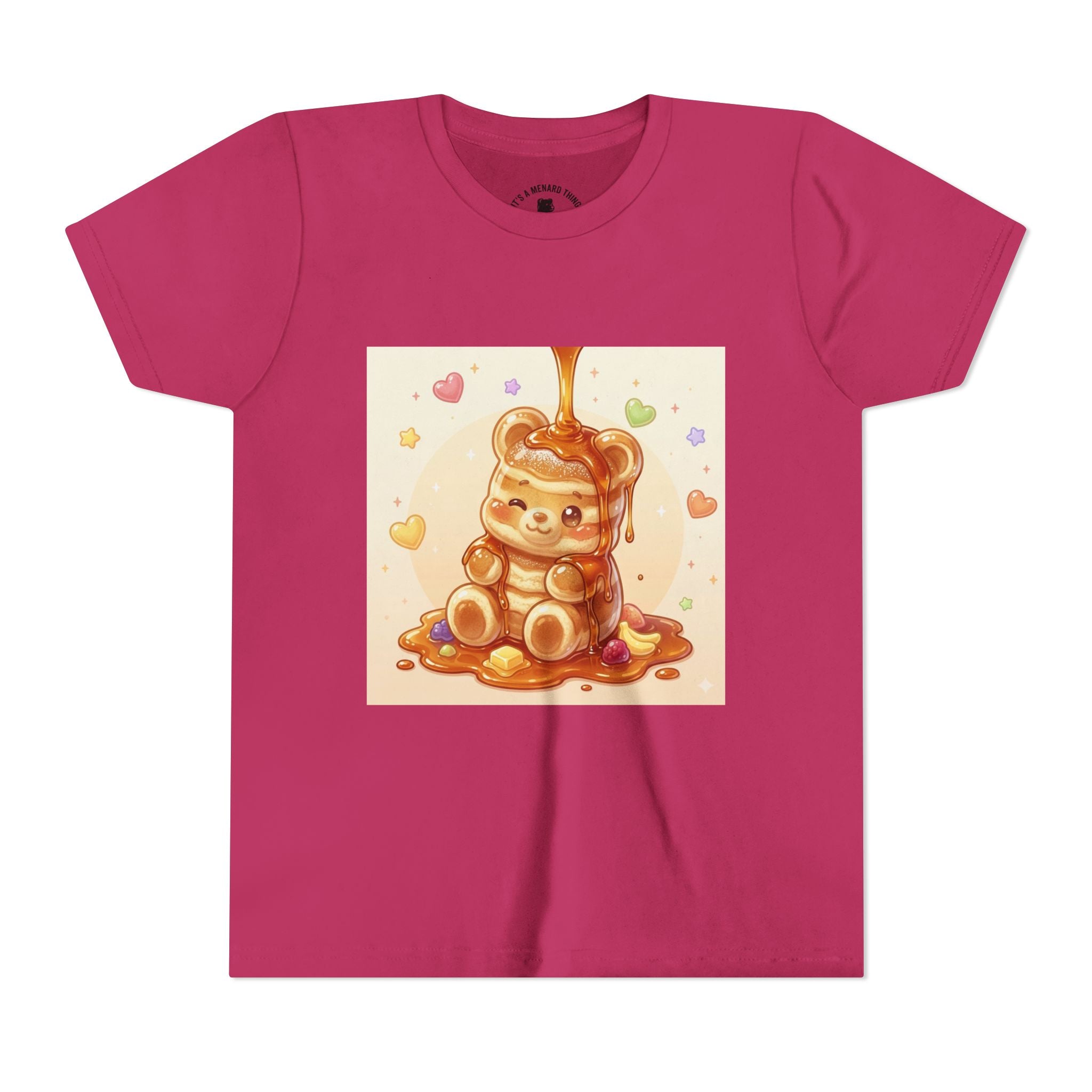Fluffy Thick Gooey Gummy Pancake Bear Youth T-Shirt
