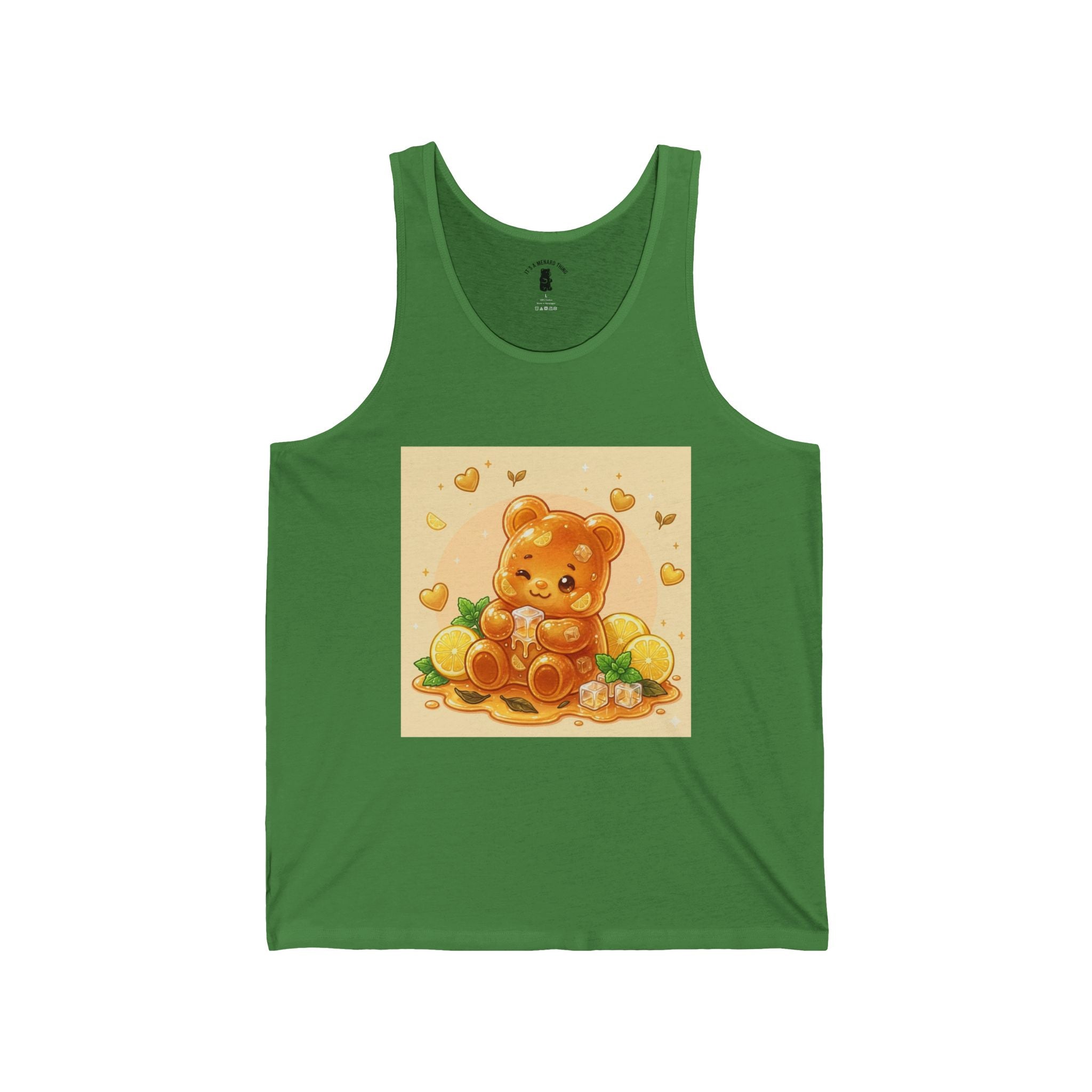 Honey Iced Tea, Golden Gooey Gummy Bear — Kawaii Design Tank Top