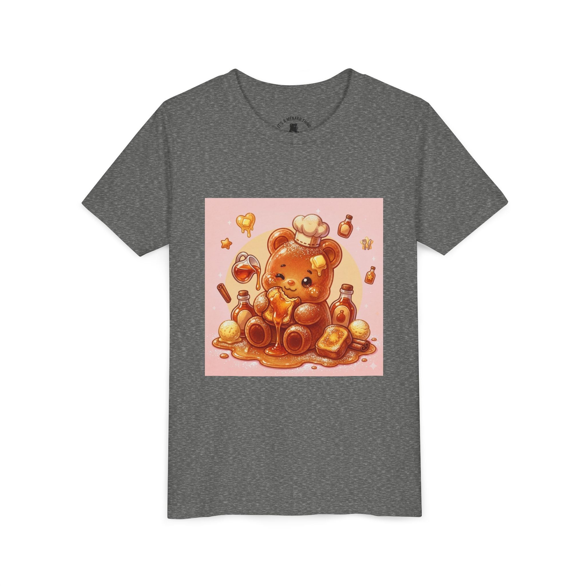 Kids Thick French Toast Gooey Gummy Chef Bear Graphic T-Shirt