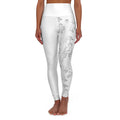 High-Waisted Yoga Leggings — Minimalist Hand-Drawn Hands Print