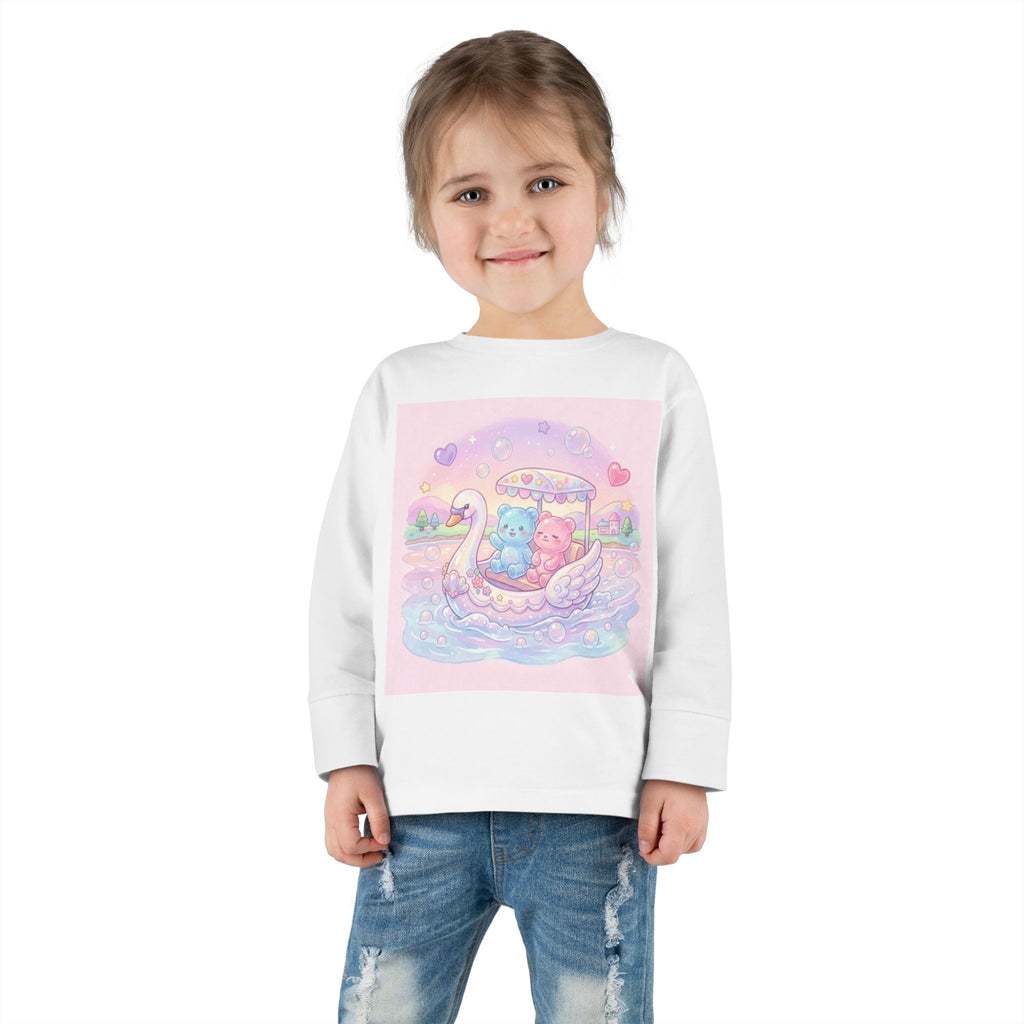 Swan Boat Ride, Oozy Bear Duo Friends- Graphic Long Sleeve Shirts
