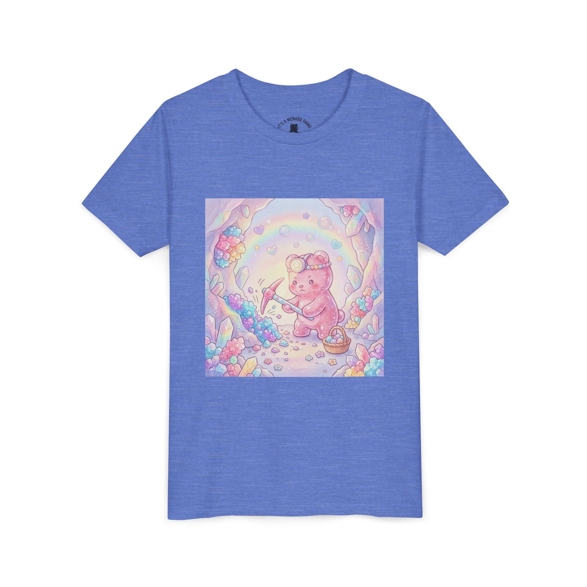 Digging for Crystal Candy Pink Gooey Gummy Bear Illustration