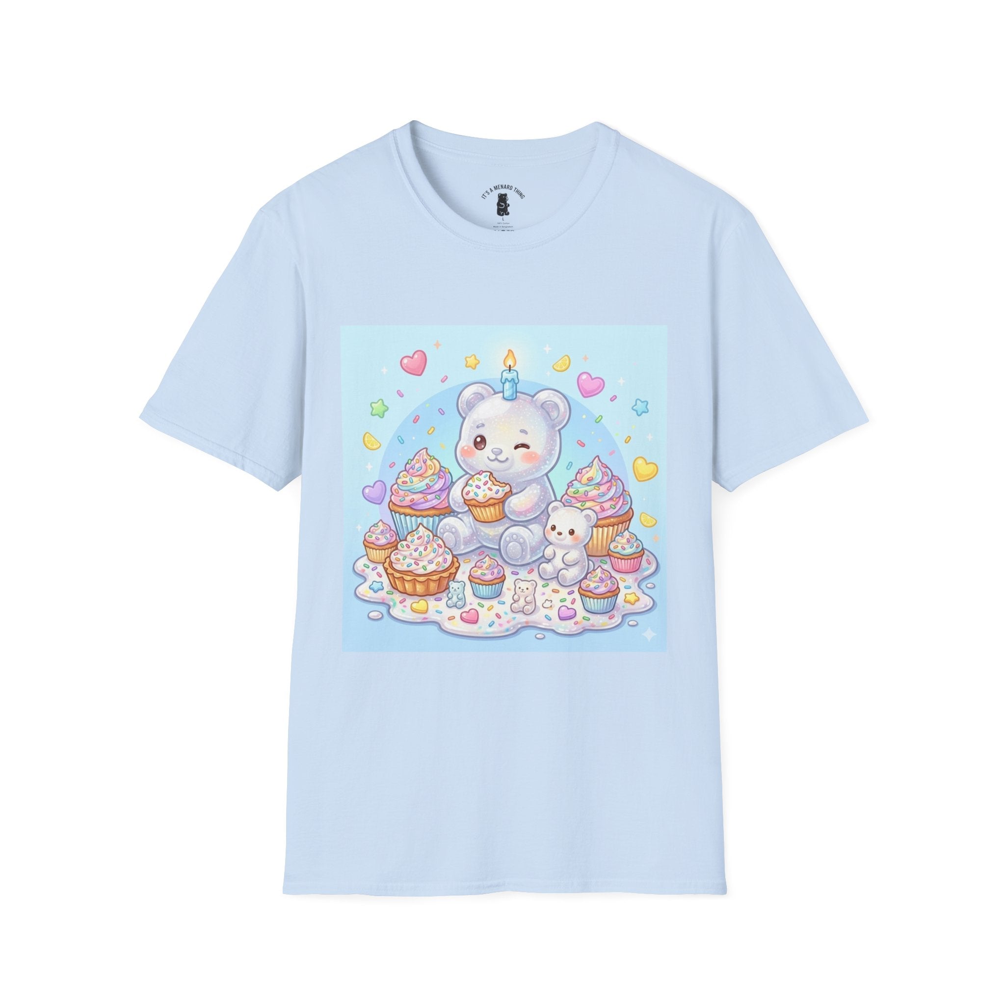 Birthday Cake and Party Gooey Gummy Bear— Kawaii Graphic T-Shirt