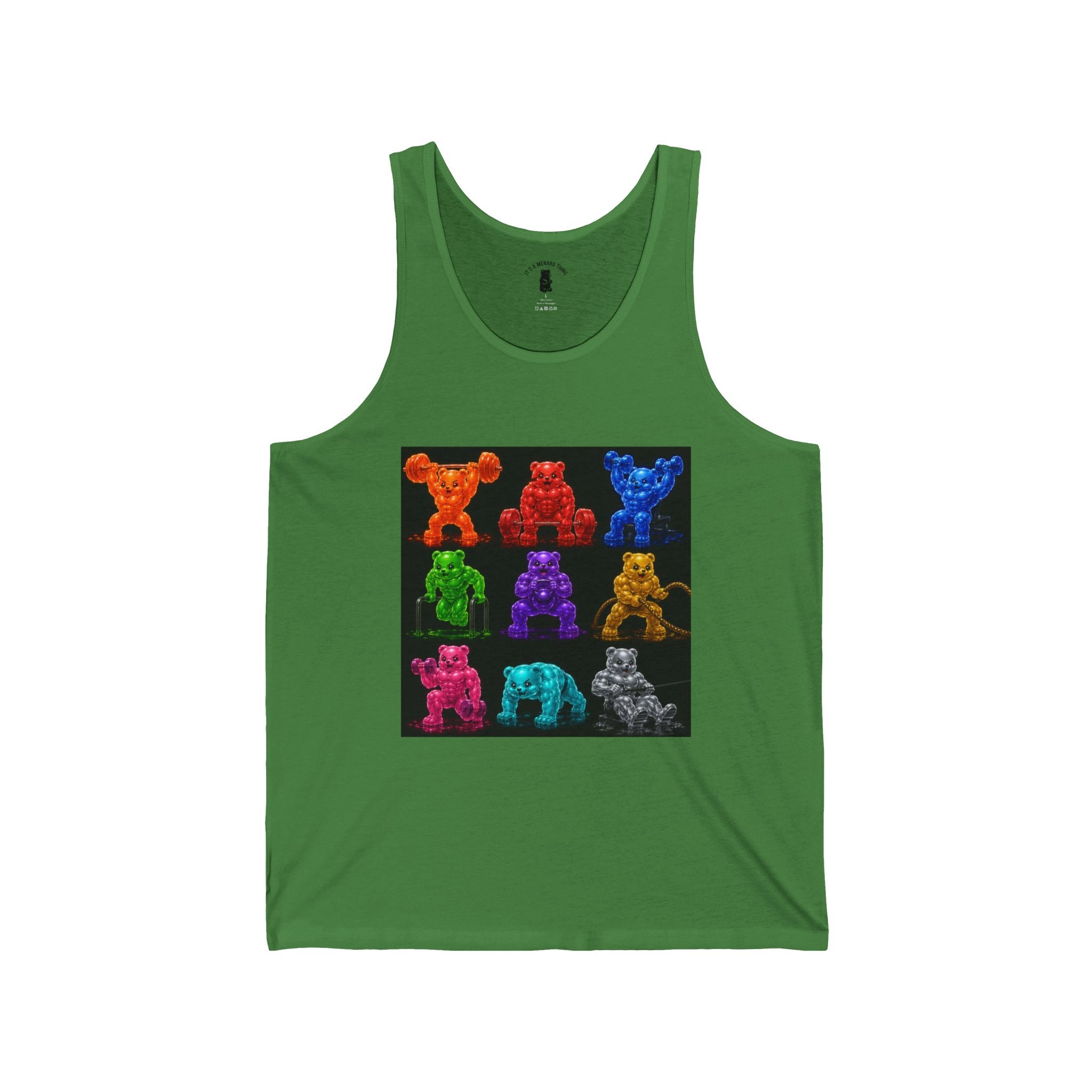 Fitness Panel Grid, Oozy Buff Bears Gym Addition- Workout Graphic Tank Top