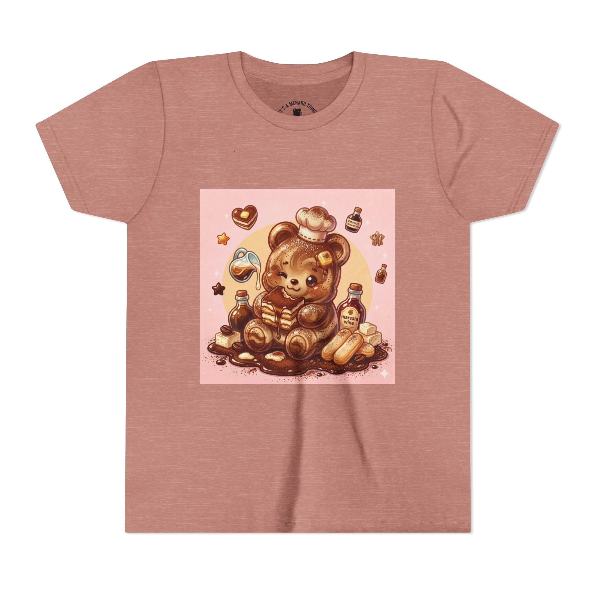 Tiramisu Gooey Gummy Chef Bear Graphic Youth T-Shirt