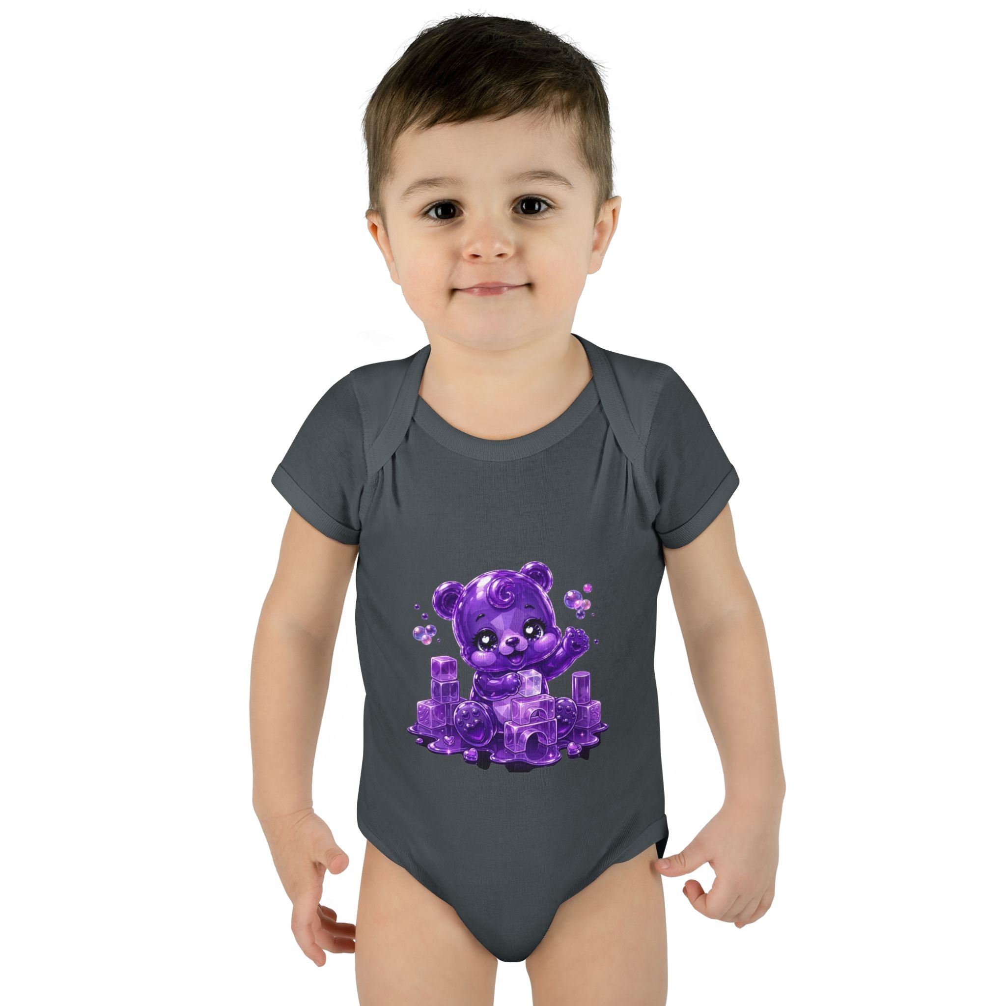 Play Time, Purple Crystal Baby Oozy Bear Gummy Cutie Addition- Graphic Onesie