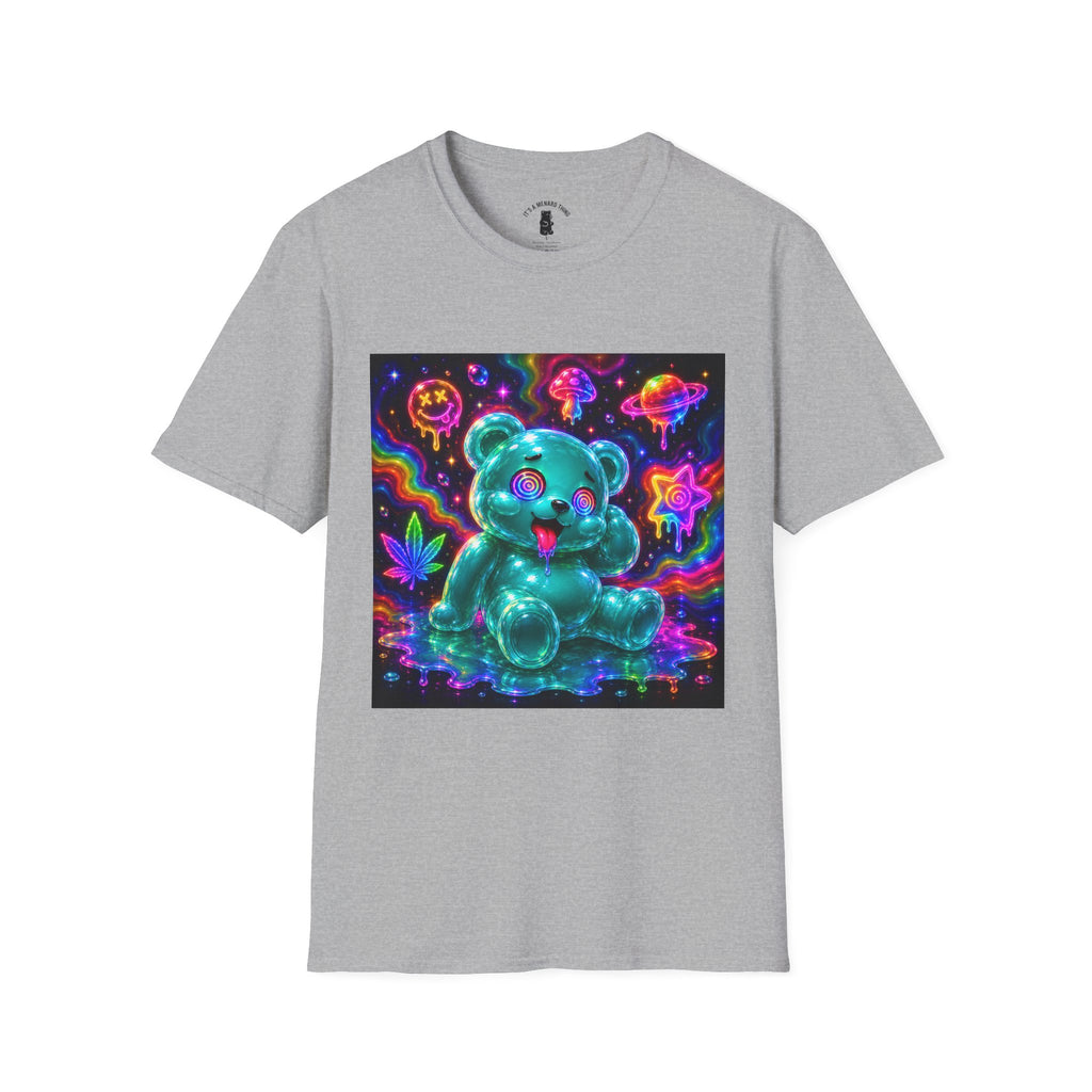 Psychedelic Neon Special Addition Oozy Bear Gummy Friend— Graphic Shirt (Adult Only)