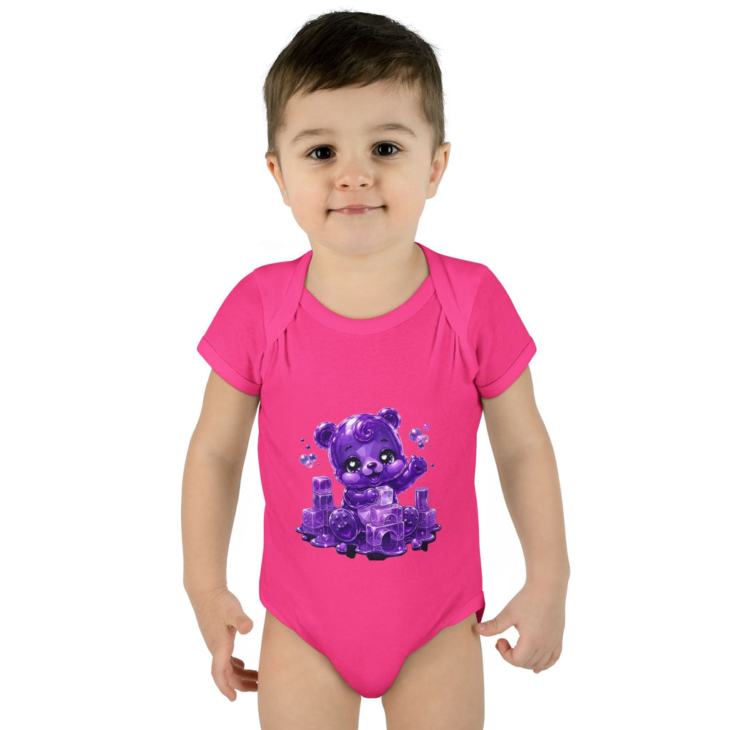 Play Time, Purple Crystal Baby Oozy Bear Gummy Cutie Addition- Graphic Onesie