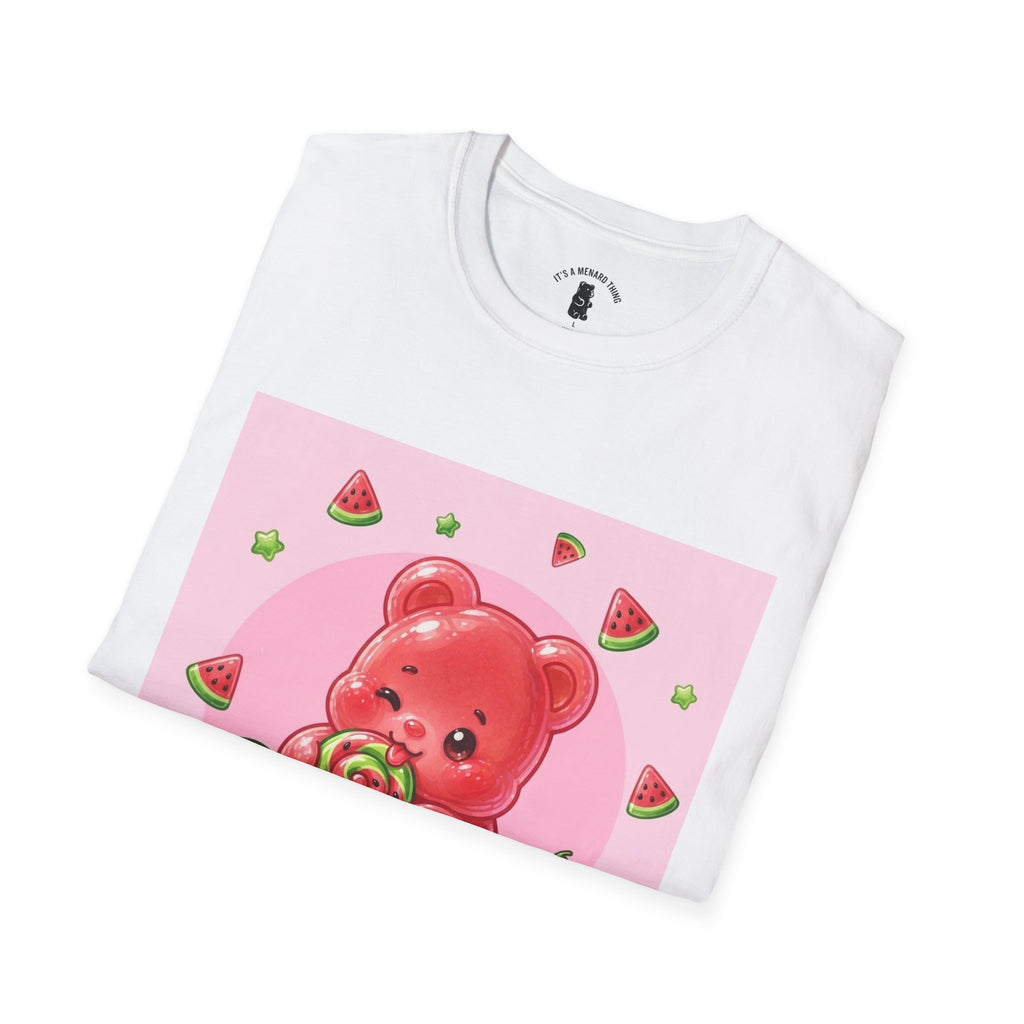 Watermelon Lollipop Gooey Gummy Bear T-Shirt — Kawaii Fruit Graphic Tee