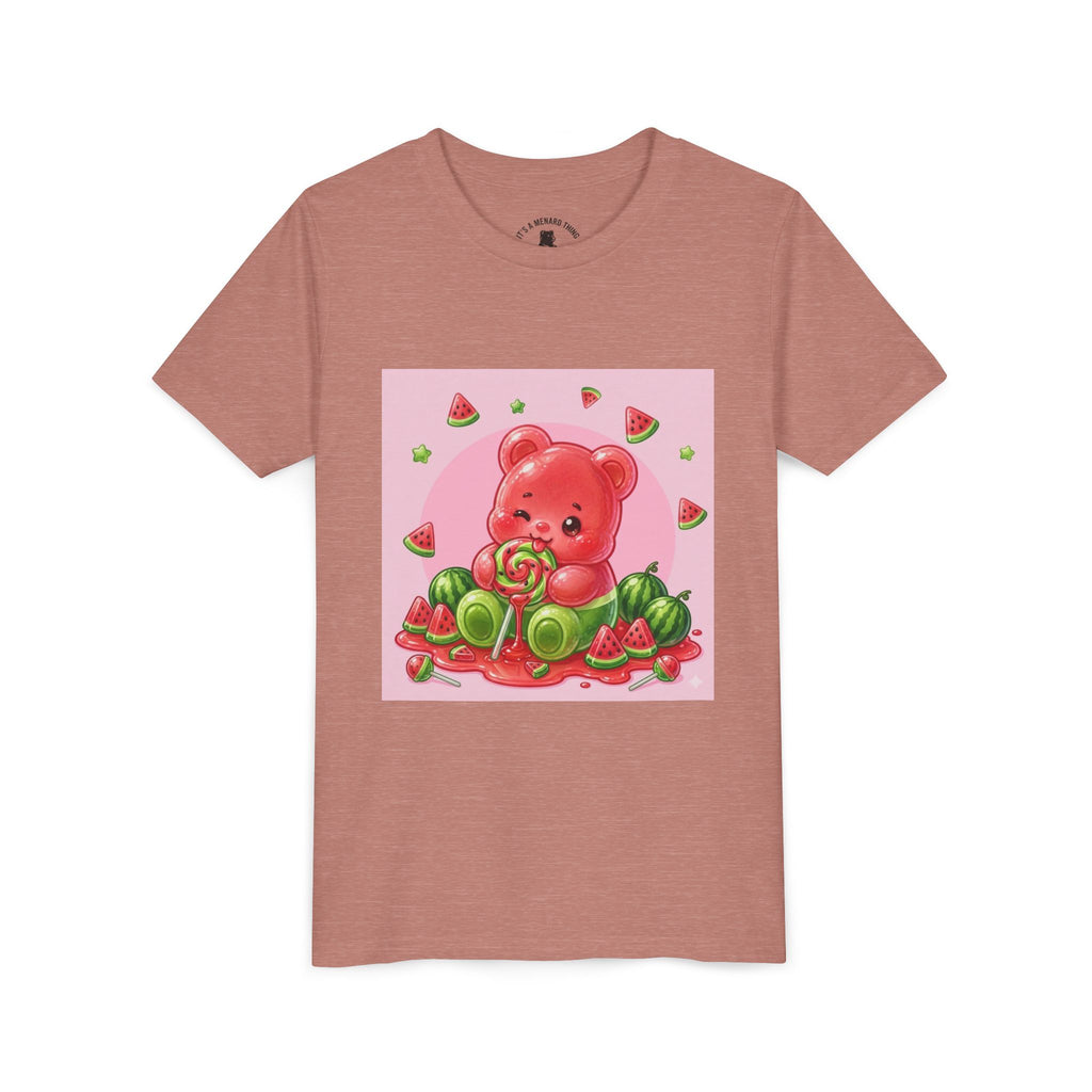Watermelon Swirl Lollipop Gooey Gummy Bear- Youth Shirt