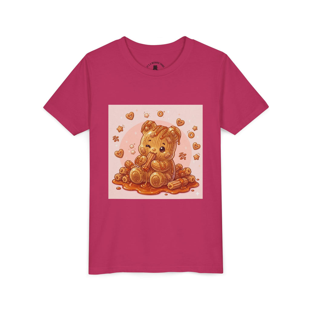 Churro & Dulce de Leche Drizzle Gooey Gummy Bear Graphic Youth T-Shirt