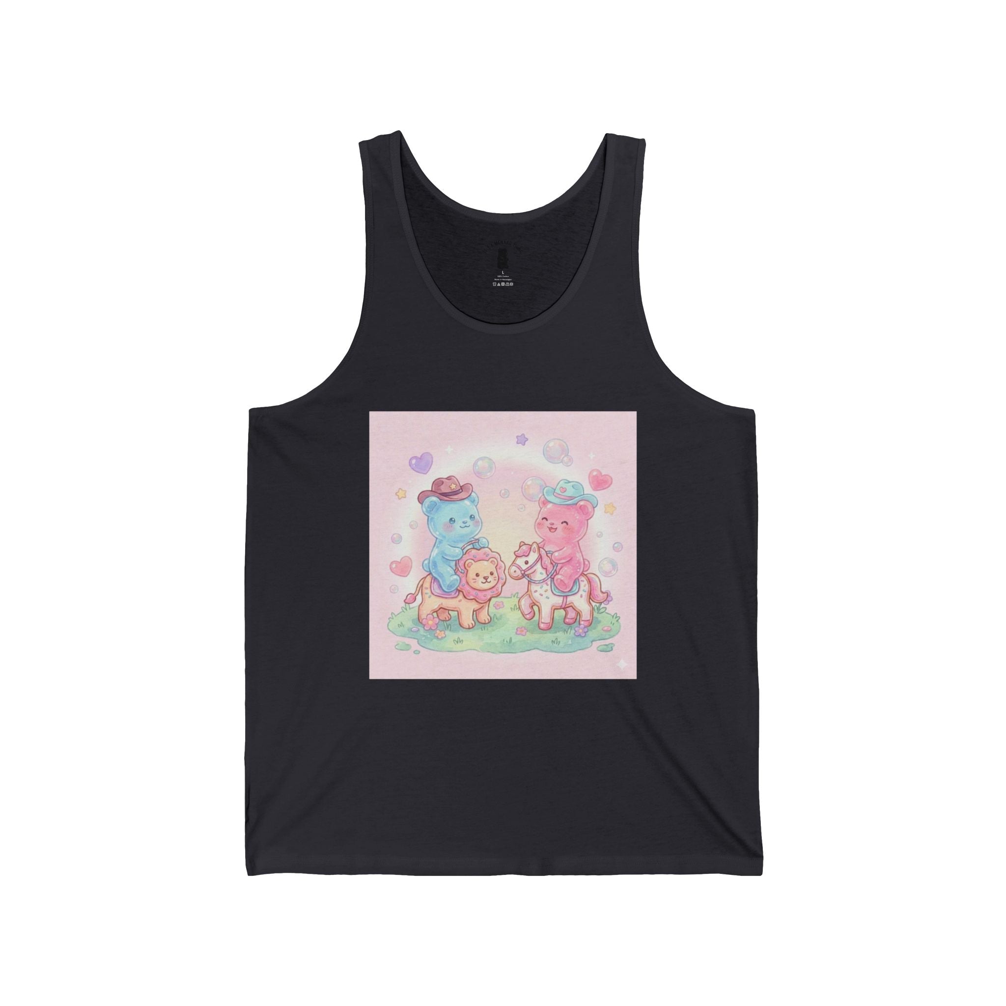 Rodeo Animal Cracker Cowboys, Gooey Gummy Bear Friends — Kawaii Graphic Tank Top
