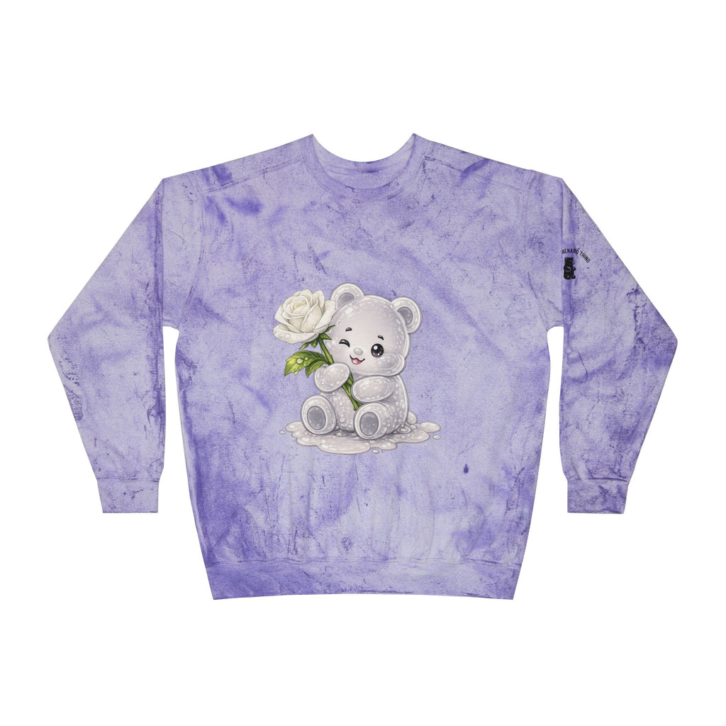 White Rose Beauty, Special Gooey Gummy Bear -Tie-Dye Graphic Sweatshirt
