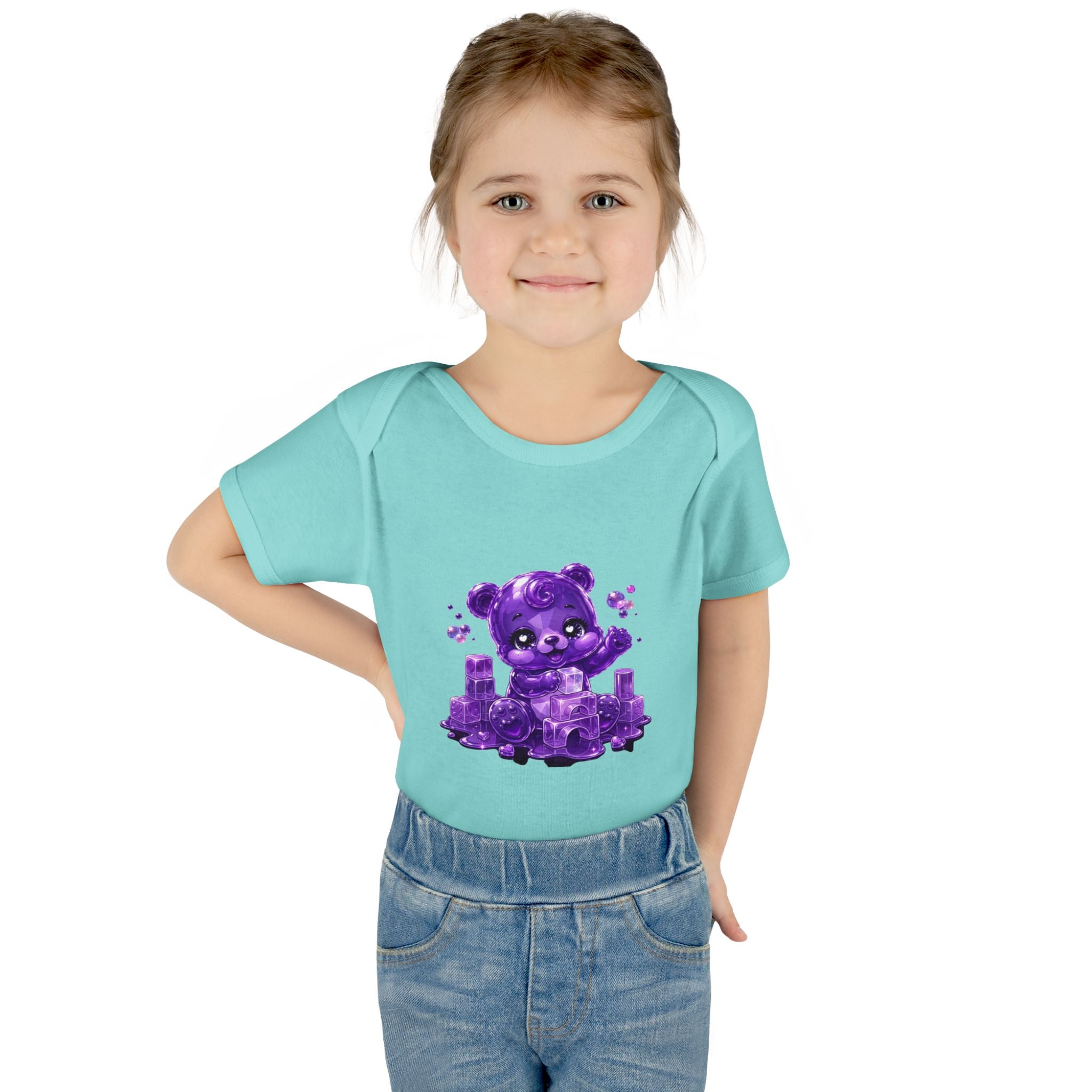 Play Time, Purple Crystal Baby Oozy Bear Gummy Cutie Addition- Graphic Onesie