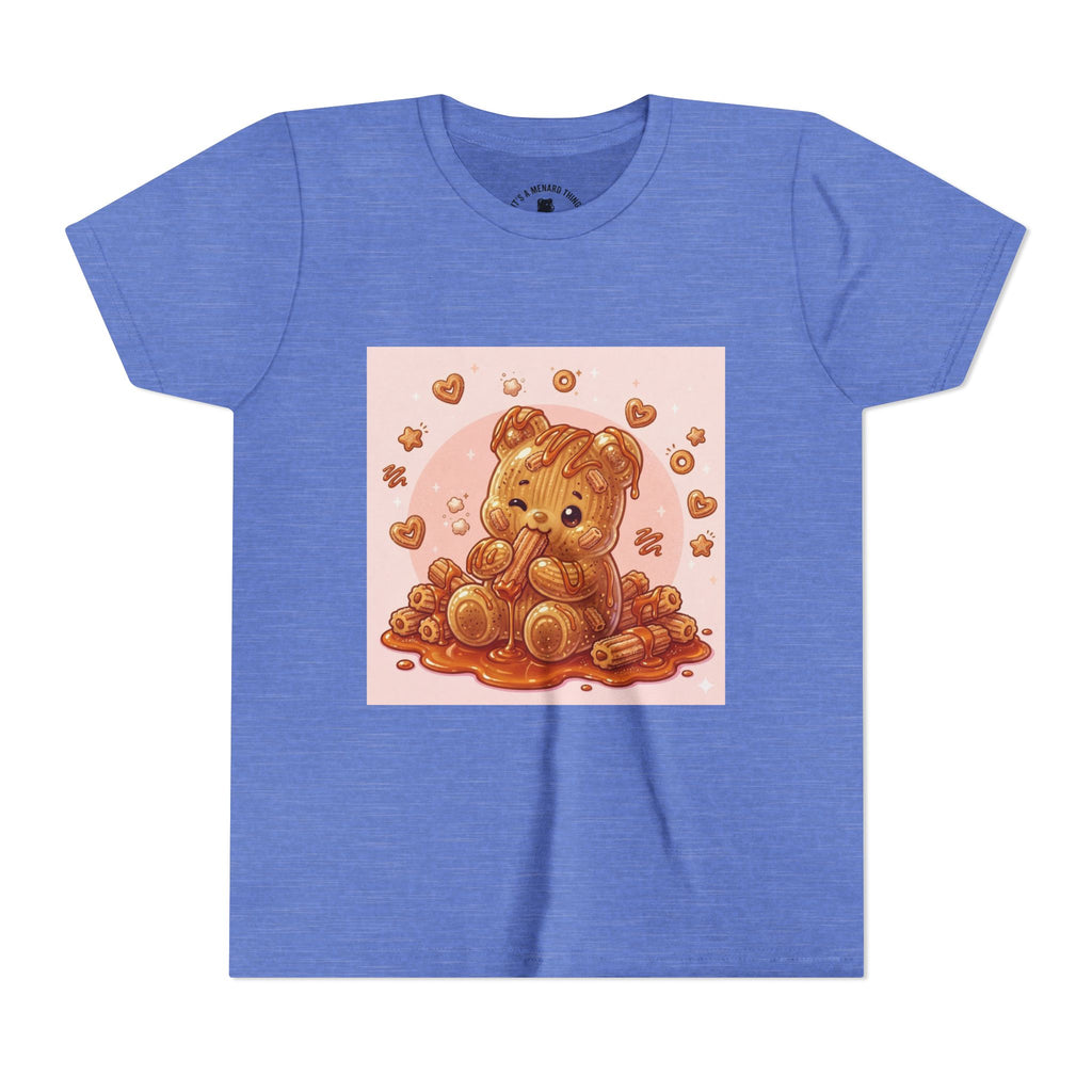 Churro & Dulce de Leche Drizzle Gooey Gummy Bear Graphic Youth T-Shirt