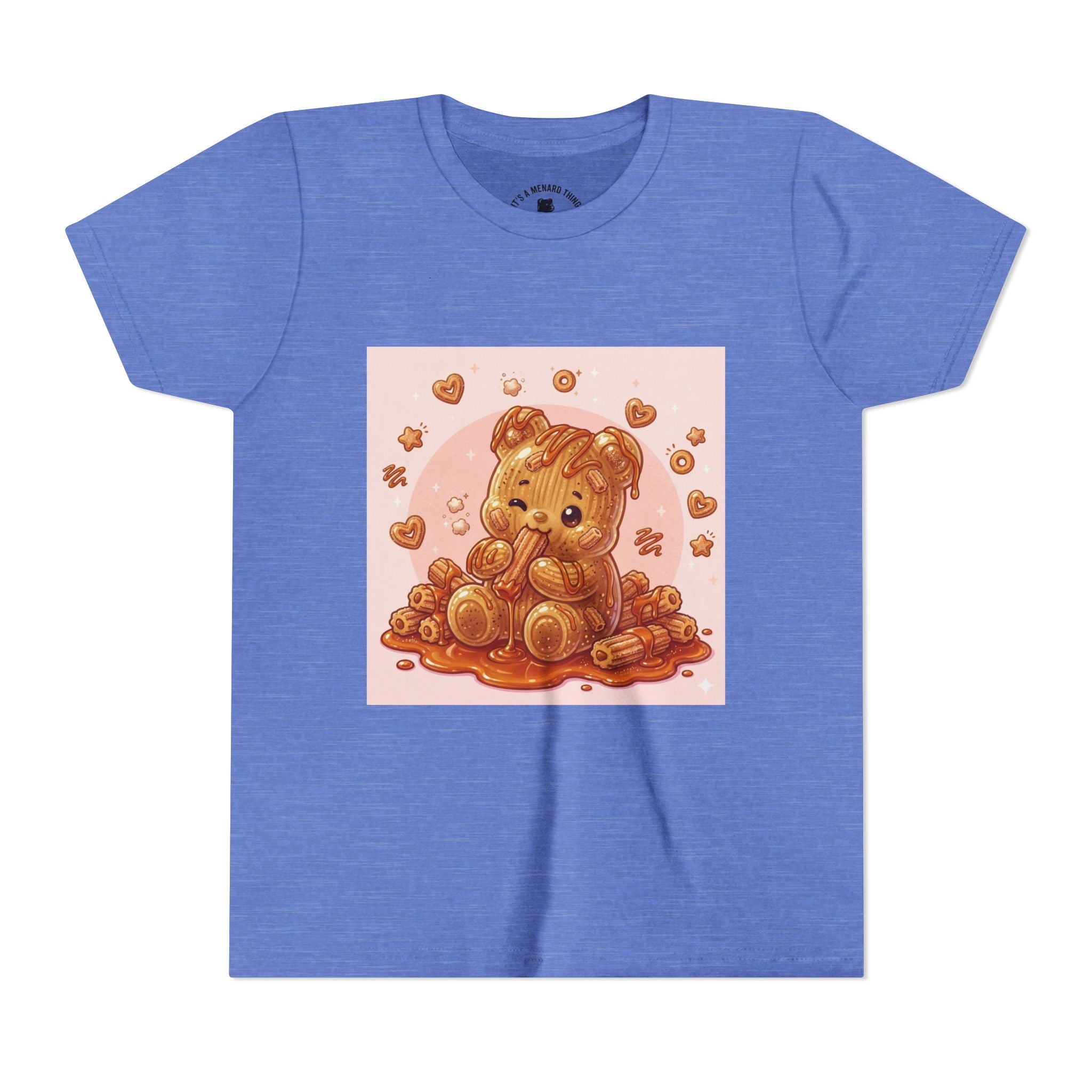 Churro & Dulce de Leche Drizzle Gooey Gummy Bear Graphic Youth T-Shirt