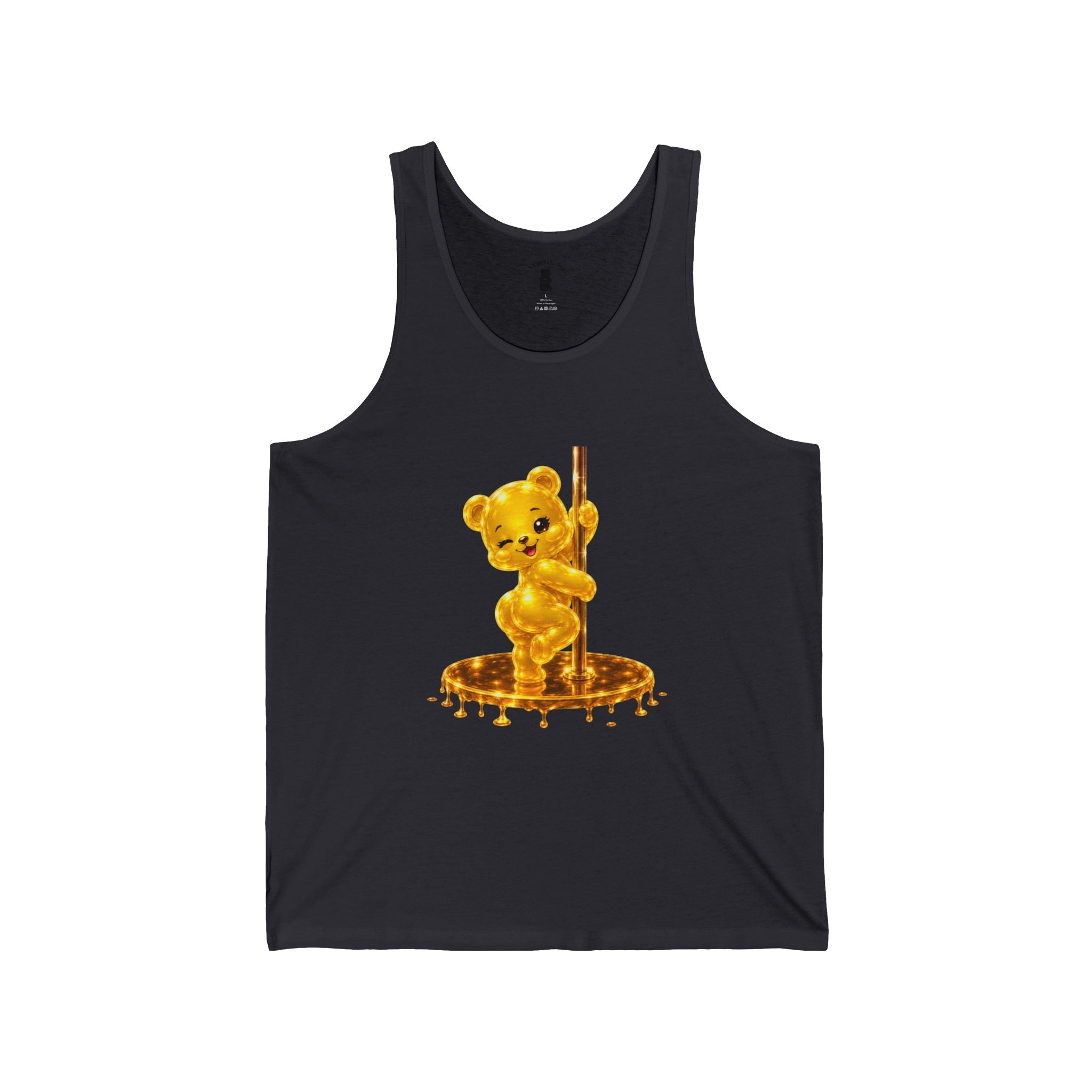 Gold Oozy Bear Pole Dancing Special Addition- Graphic Tank Top (Adults Only!)
