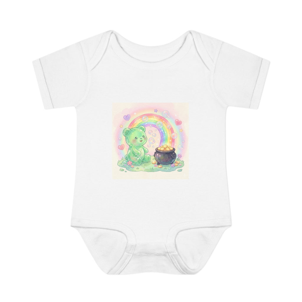 Rainbow Gooey Gummy Bear Found Inner Treasure – Cute St. Patrick’s Day Luck Baby Onesie