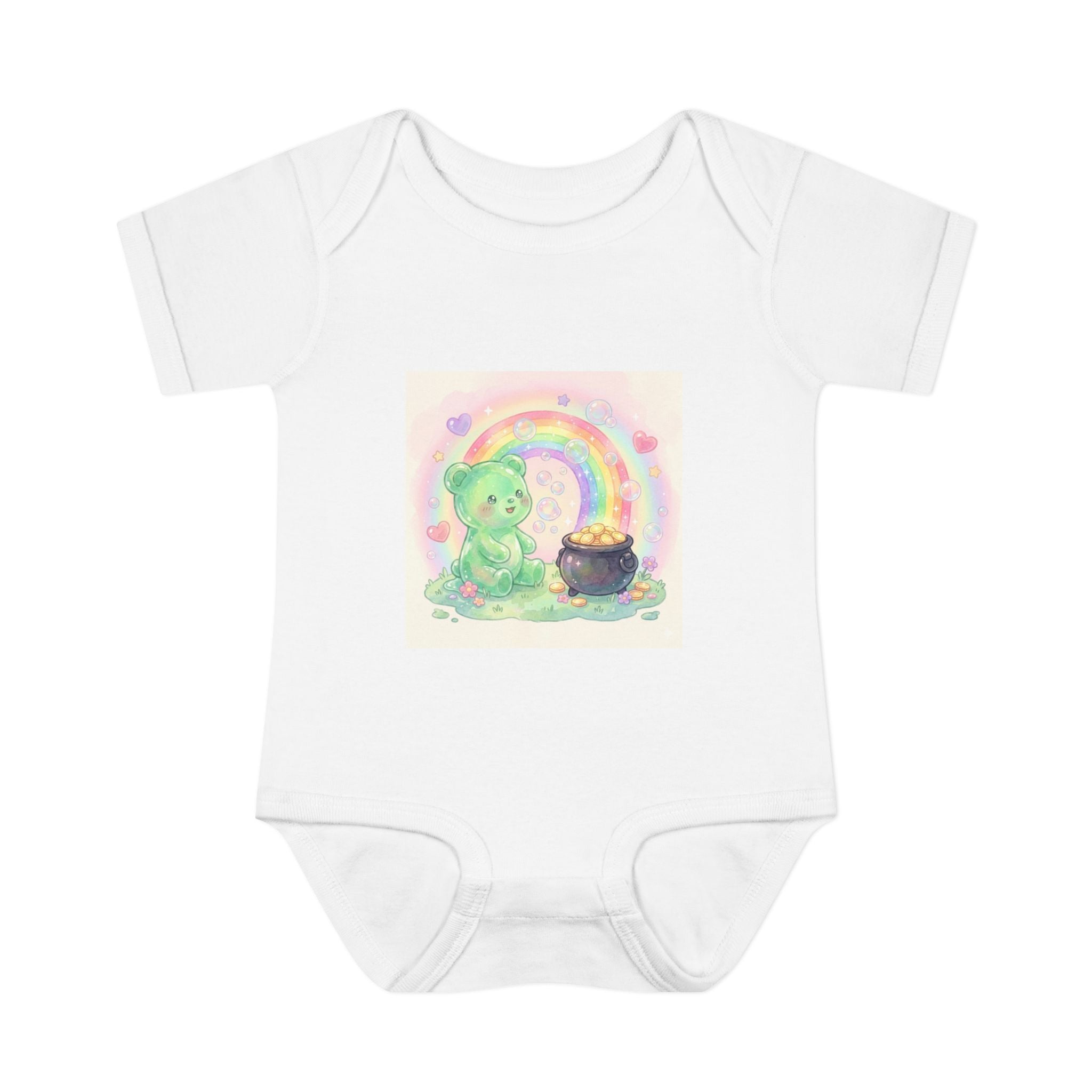 Rainbow Gooey Gummy Bear Found Inner Treasure – Cute St. Patrick’s Day Luck Baby Onesie