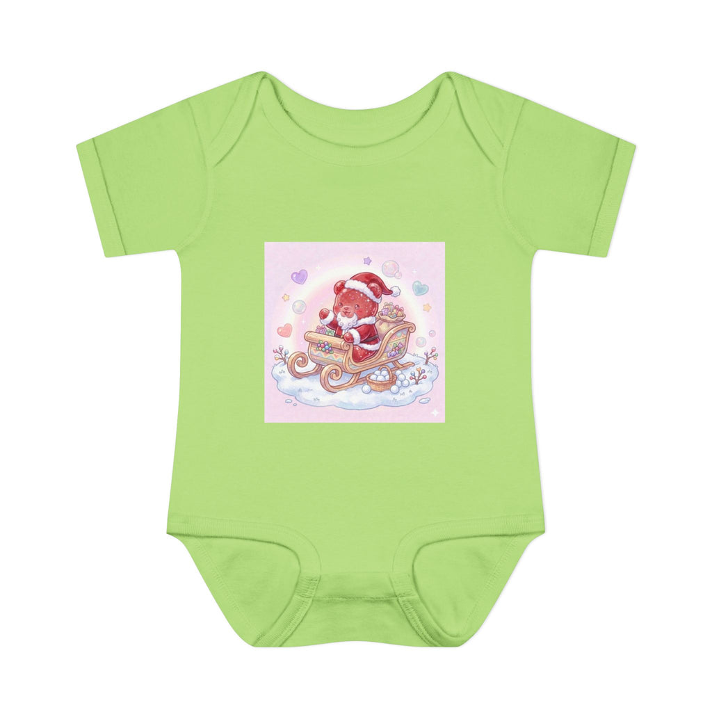 Baby Bodysuit – Gooey Gummy Santa in Sleigh Christmas Infant Onesie
